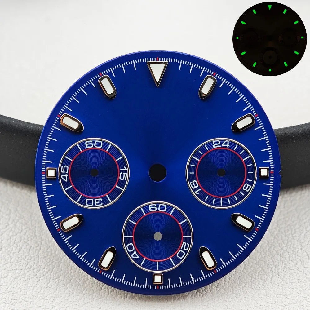 29mm Green Luminous Watch Dial +Hands for Vk63 Movement Watch Repair Parts