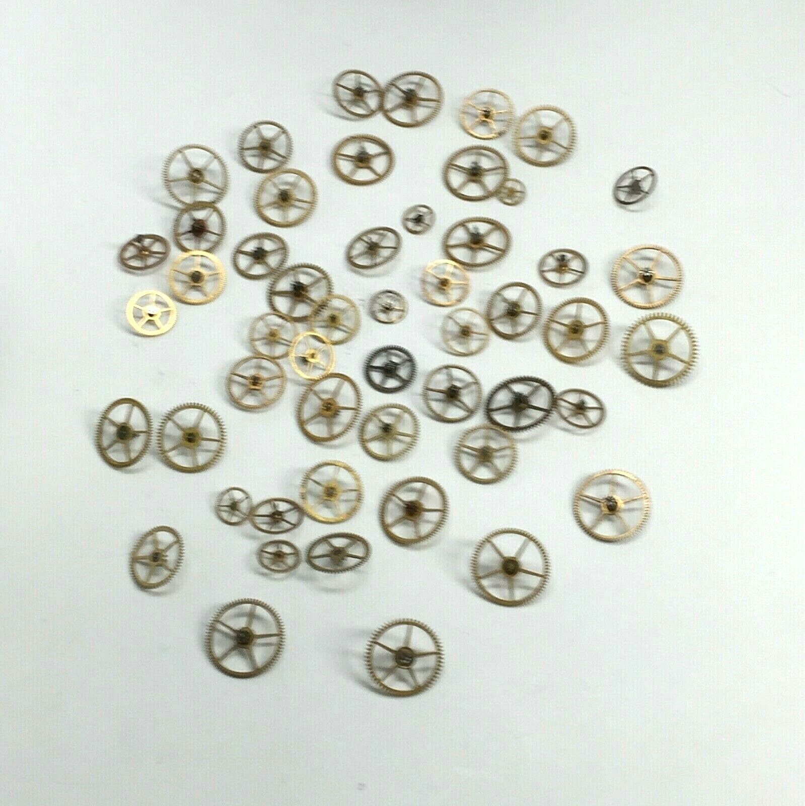 American Pocket Watch Parts 3rd Wheel Count 52 Assort Antique Waltham Container