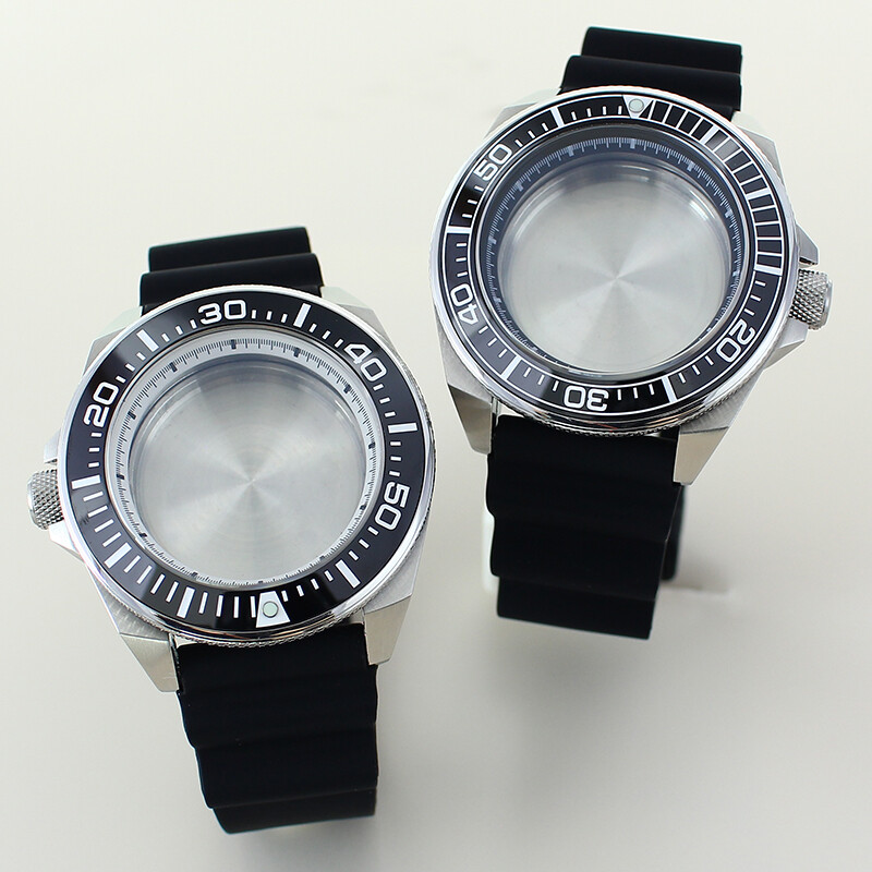 43.8mmSeiko Samurai Watch case rubber strap Ceramic Ring AR layer sapphire glass