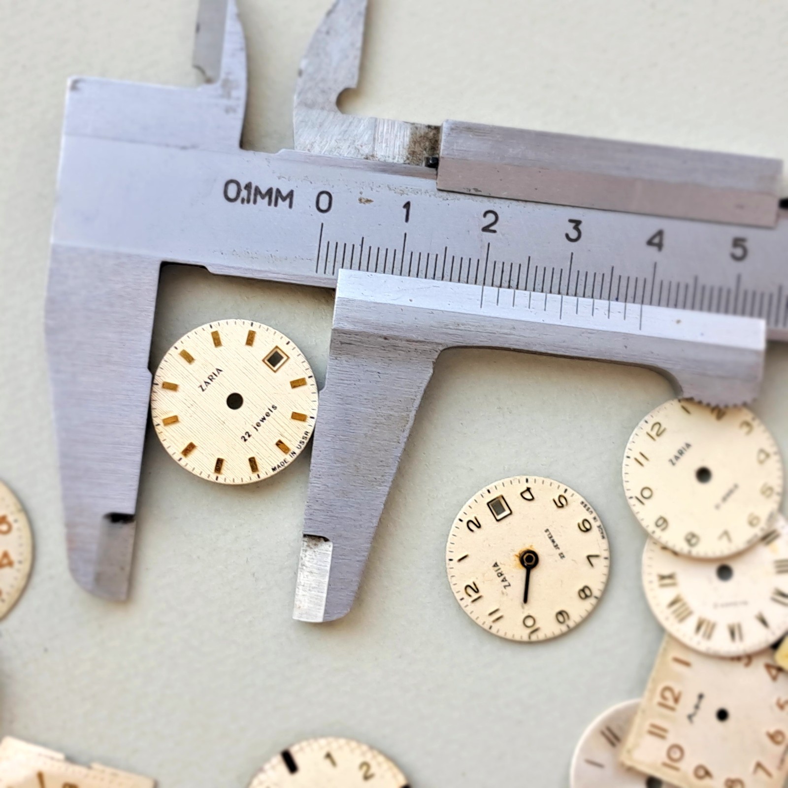 Lot of 25 Vintage Watch Dials • Mixed Shapes & Colors • USSR/Soviet • Steampunk