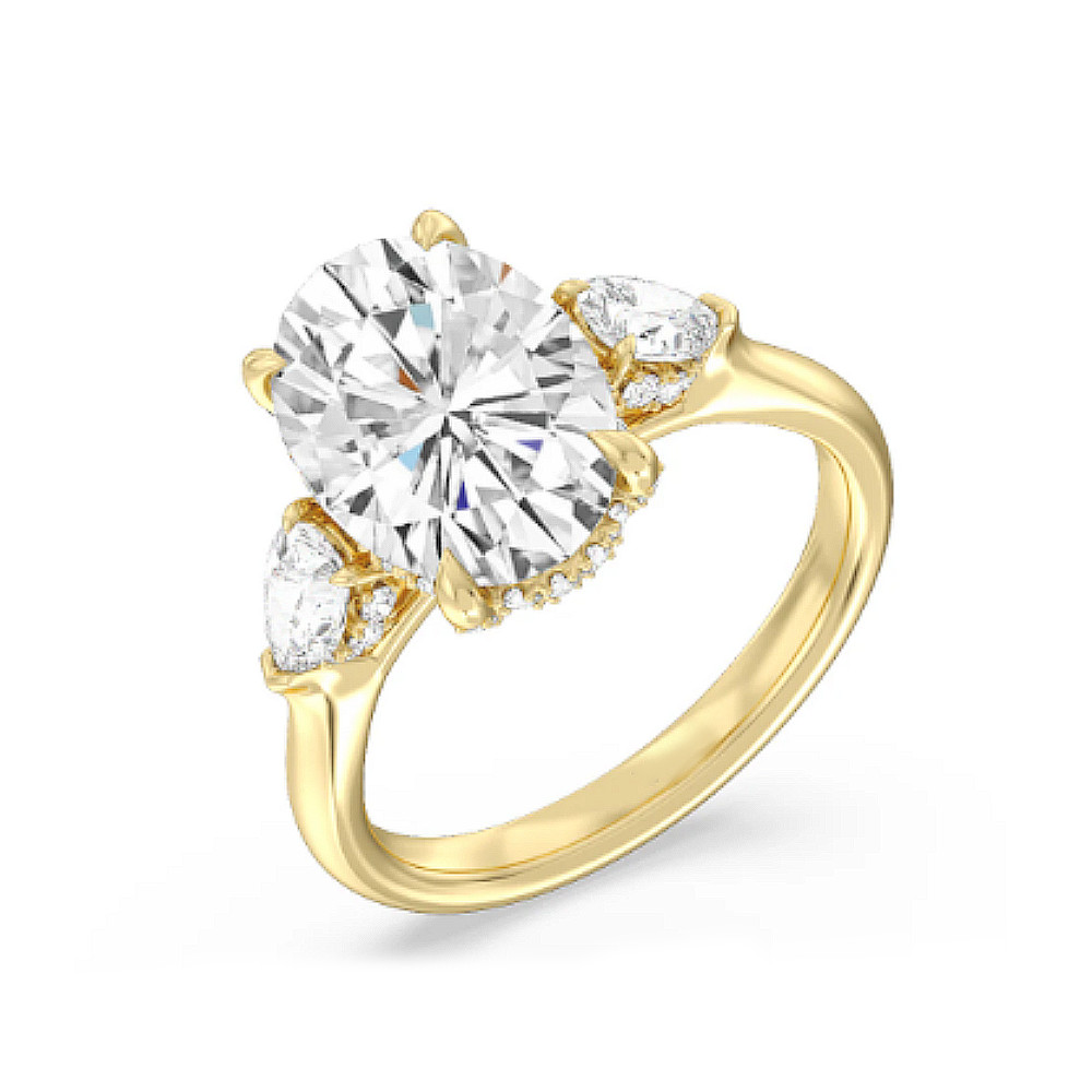 Diamond Ring Gold Semi Mount Setting Oval Cut 14k Yellow Size 6 7 8 1 Carat