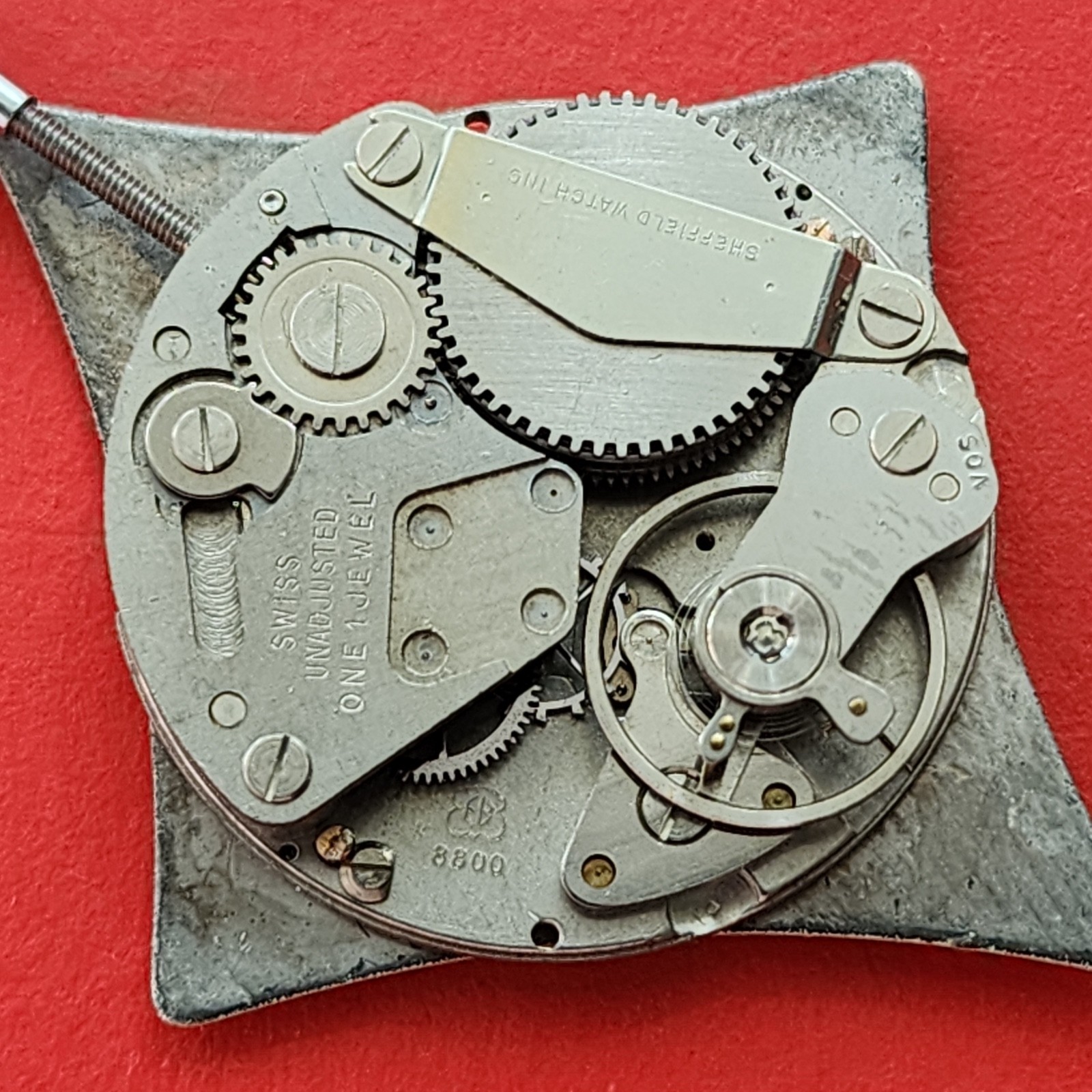 EB 8800 Watch Movement Crown Stem Dial Balance Wheel Parts Sheffield EB8800