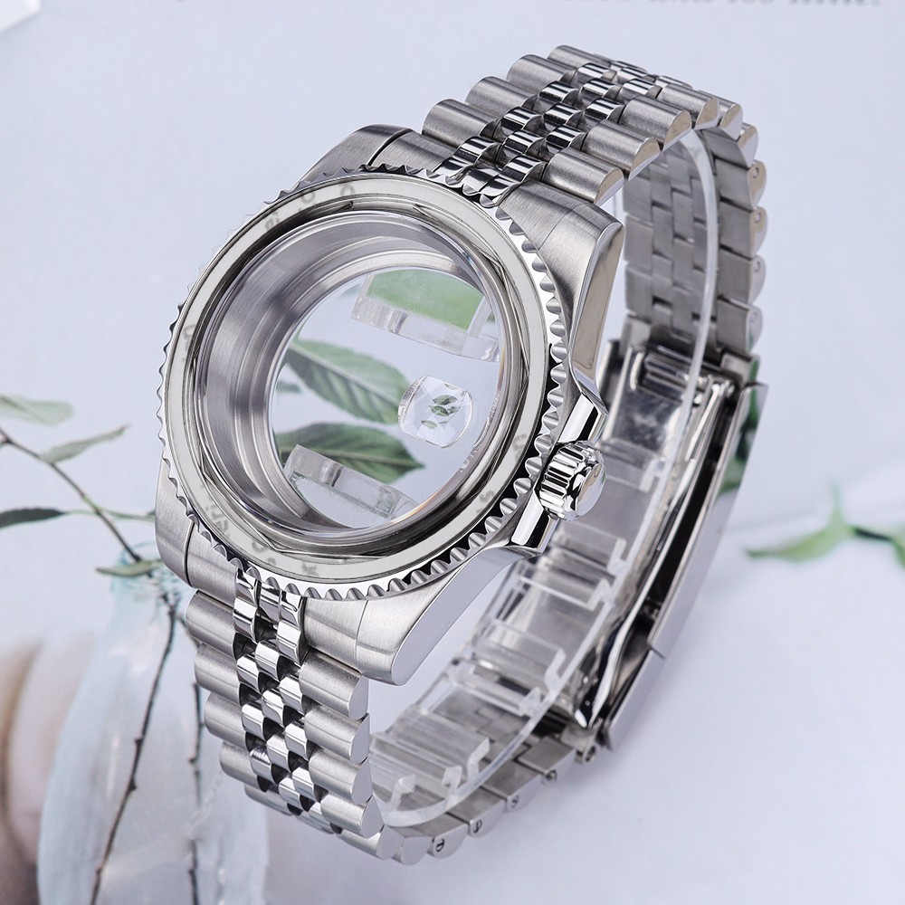 Oyster 40mm Watch Case+Steel Bracelet SUB Luminous Bezel For Seiko NH35 Movement