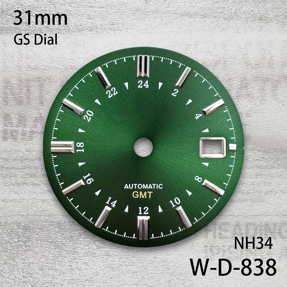 31mm S/GS Logo Dial GMT Dial Fit NH35/NH36/4R/7S Movement Watch Accessories