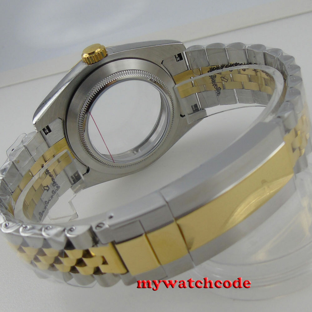 36mm 39mm Sapphire Glass Two Tone Watch Case fit NH35 NH36 miyota 8215 2813 2824