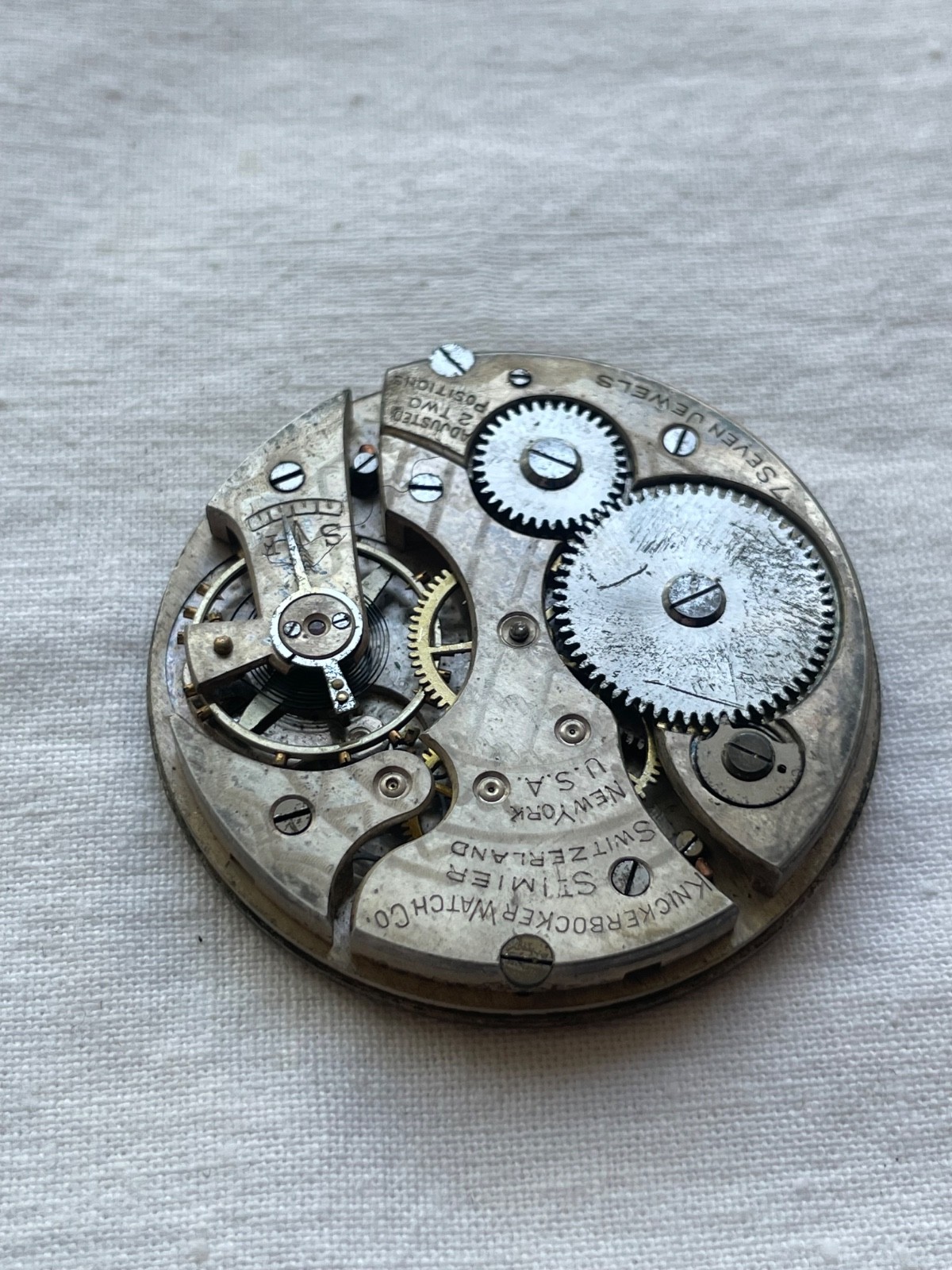 Knickerbocker 7 jewels New York – movement for pocket watch AS IS – lot0205