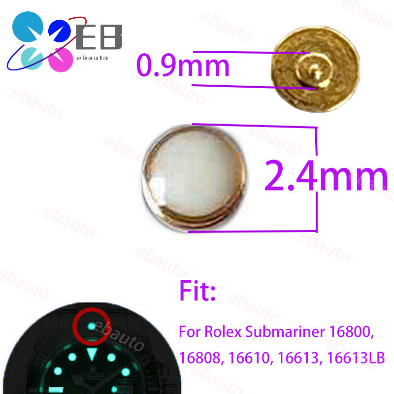 Fit Rolex Submariner 16610 16613LB Gold Pearl Dot Pip Bezel Insert Green LUM