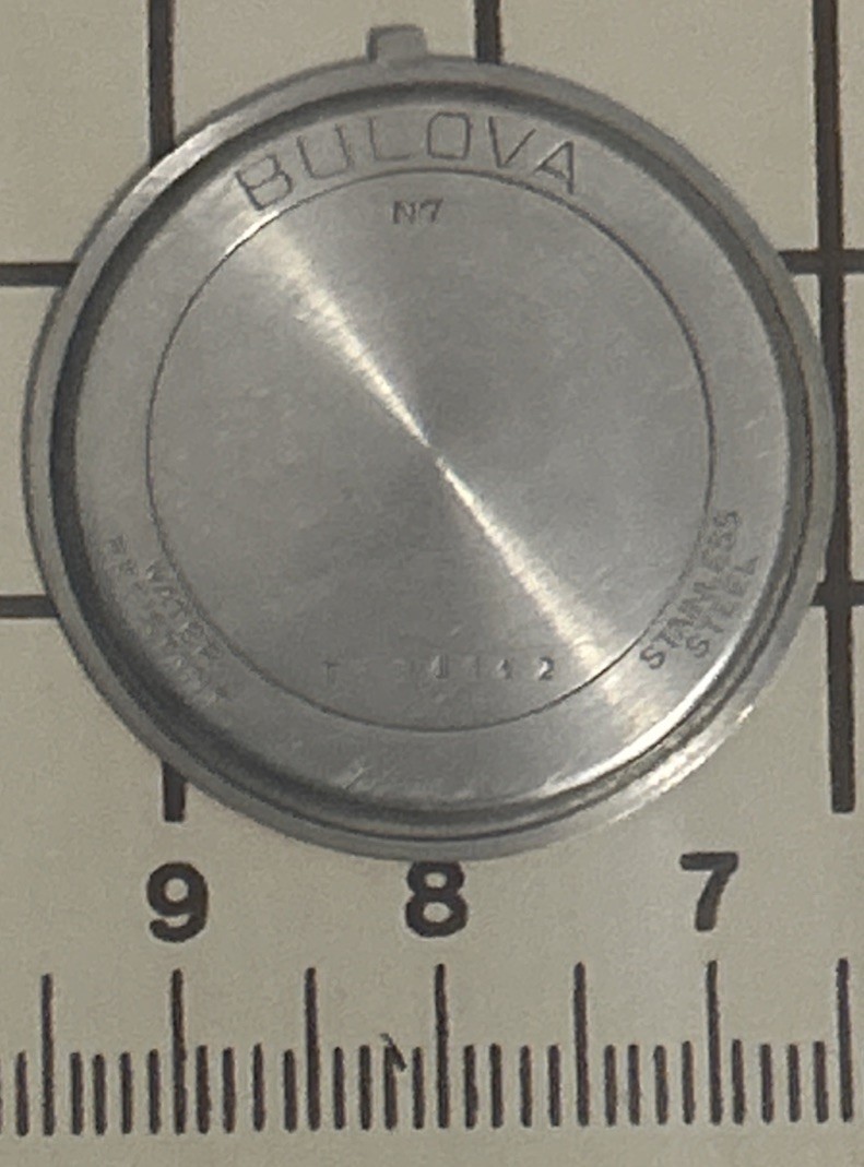 Vintage Genuine Bulova N7 Stainless Steel Watch Caseback T-3775