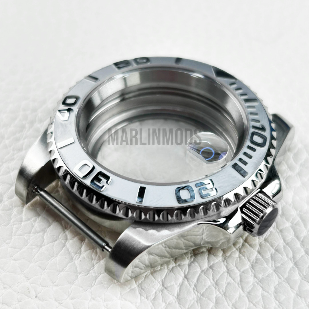 Set For NH34 NH35 NH36 Steel Silver Gray Ceramic Bezel 10ATM Mod Watch Case 40mm