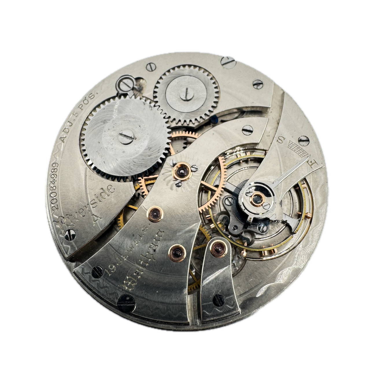 Antique 14S Waltham Colonial A Pocket Watch Movement Riverside A USA Gold Dial