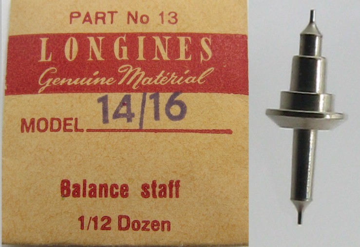 Longines 14.16 watch part: regular balance staff #723