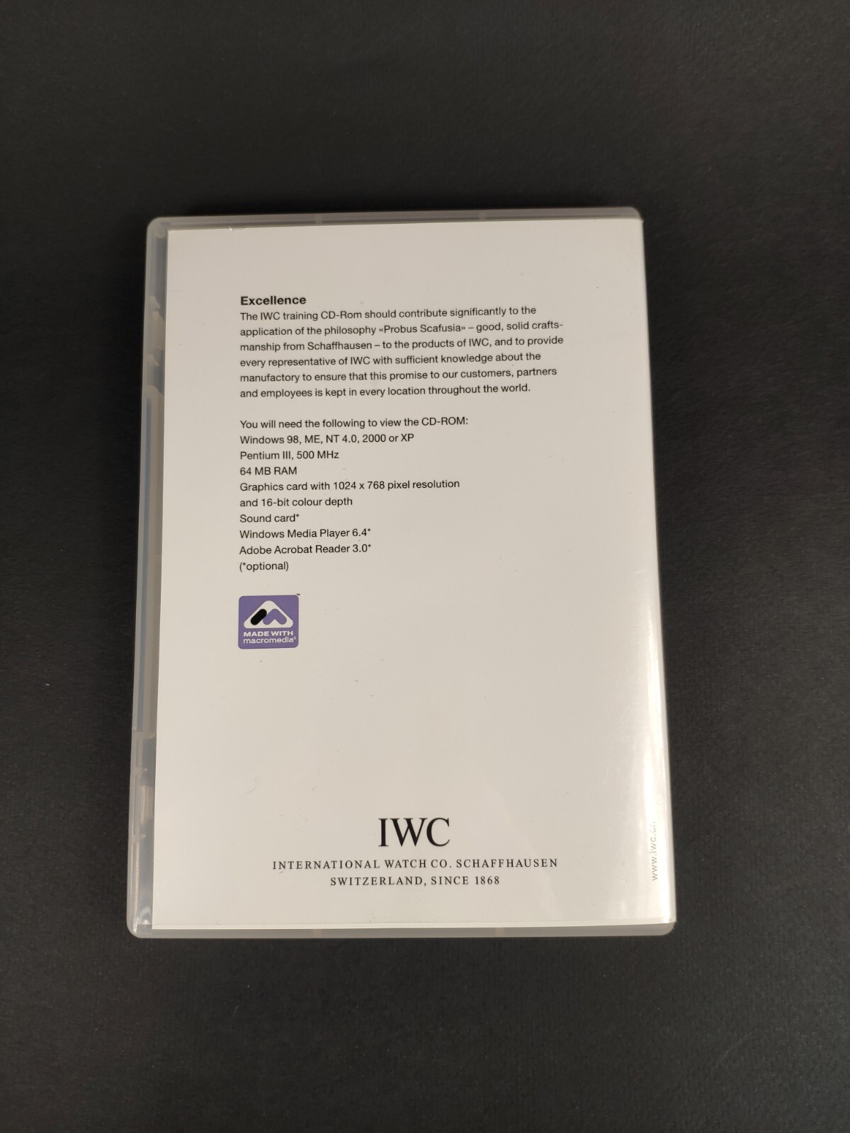 IWC International Watch Co cal 89360 CD