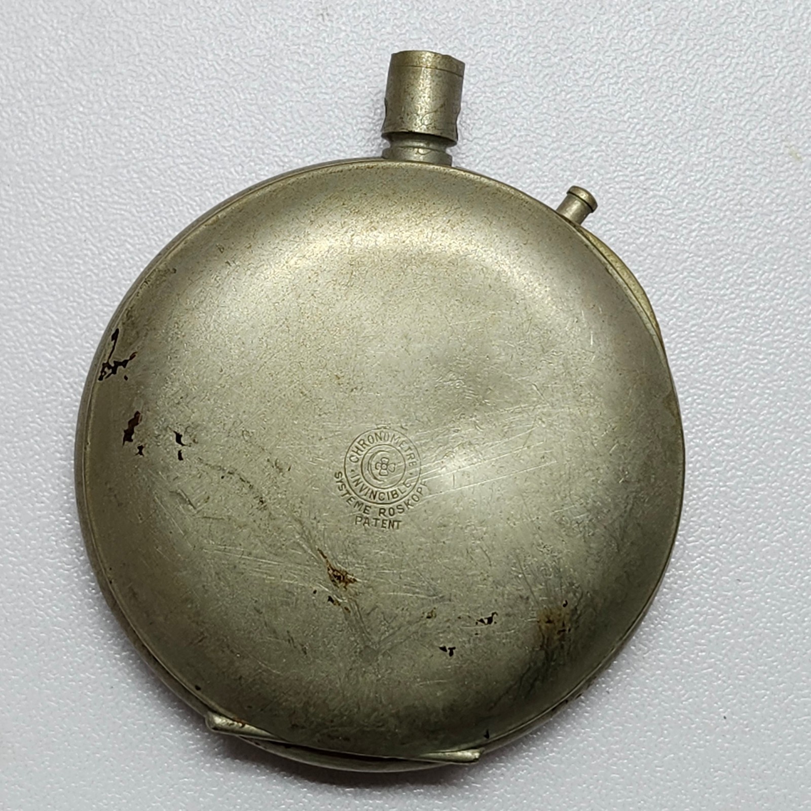 16s Solid Nickel Pocket Watch Case Swiss Made Systeme Roskopf Invincible