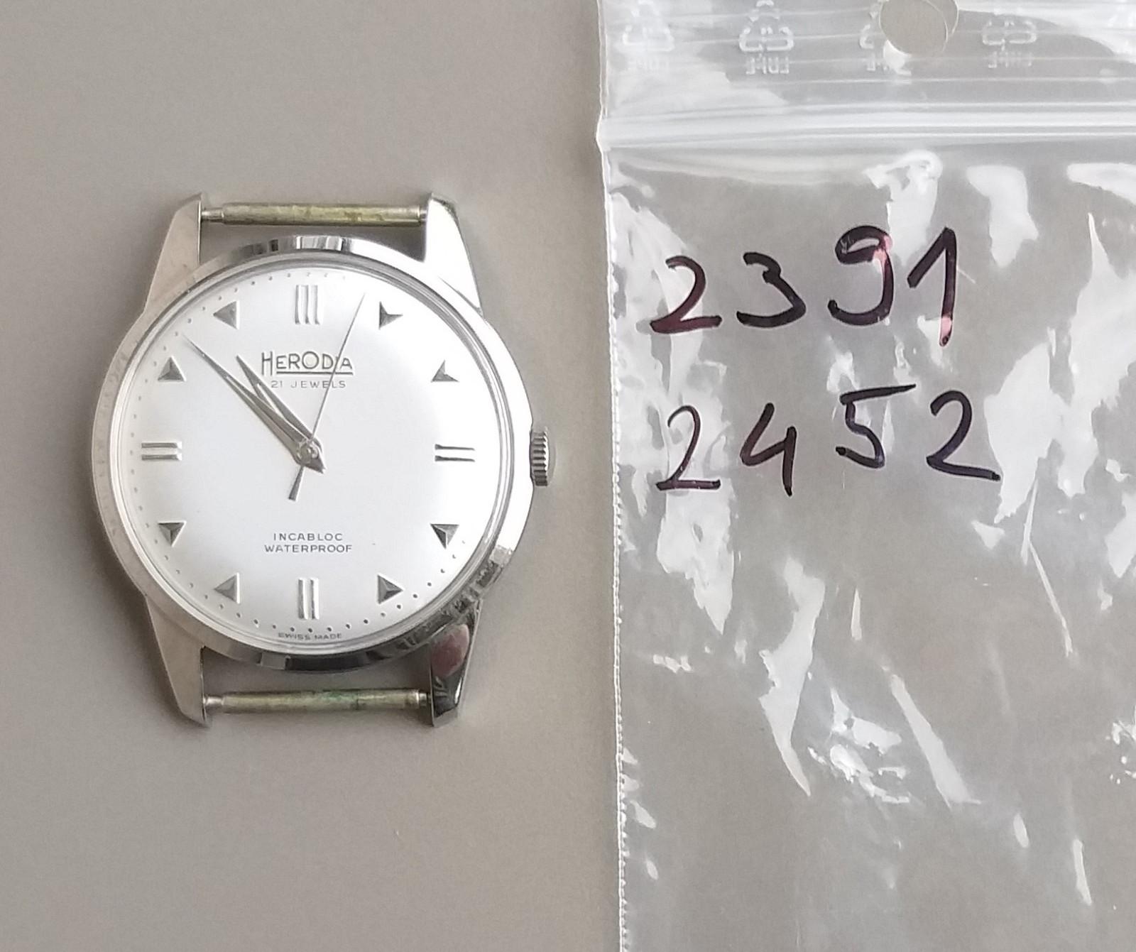 ETA 2452 or ETA 2391 Project Watch 35mm Steel Case + Dial & Hands NOS 1970’s
