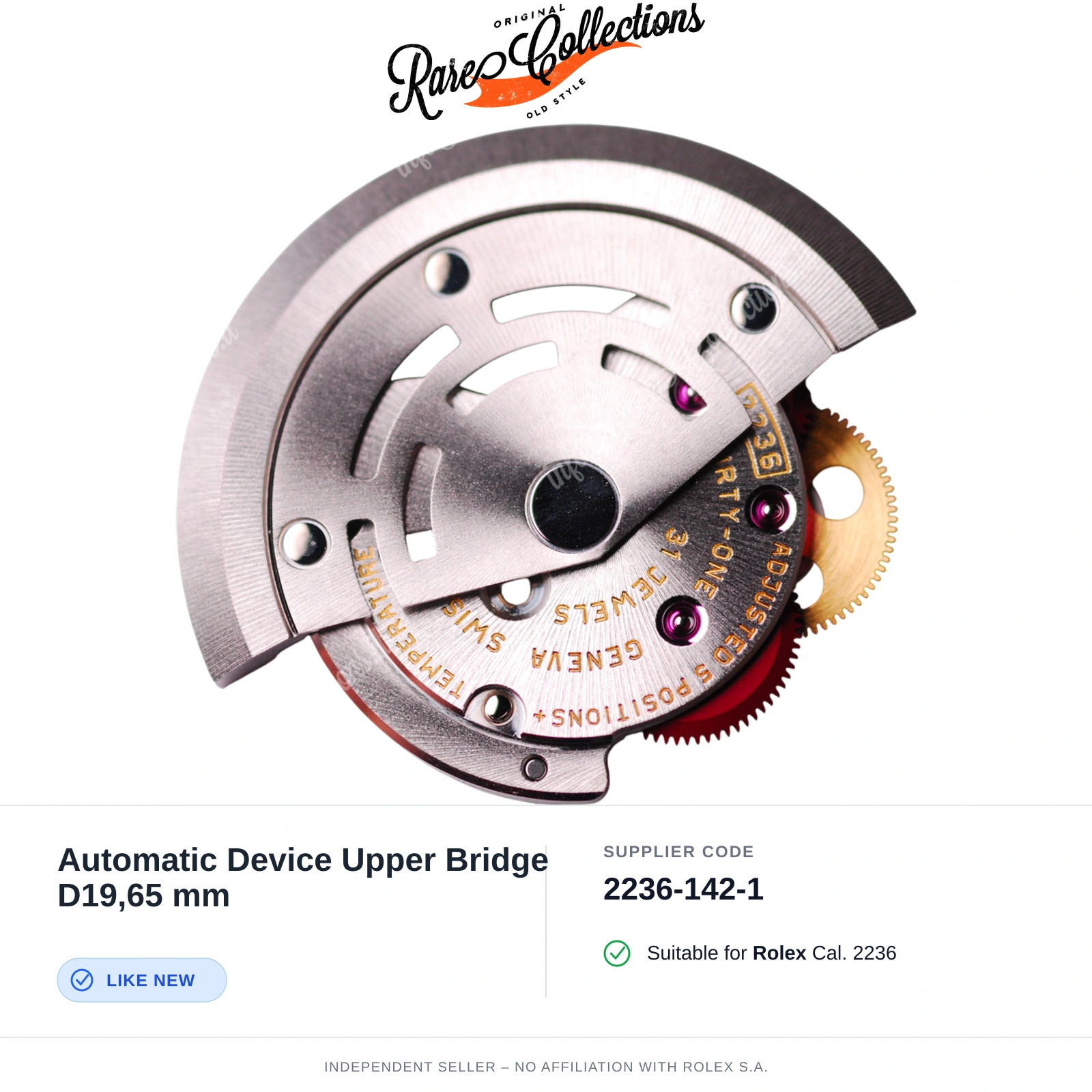 Automatic Device Upper Bridge D19,65 mm for Rolex (cod. 2236-142-1) — Excellent