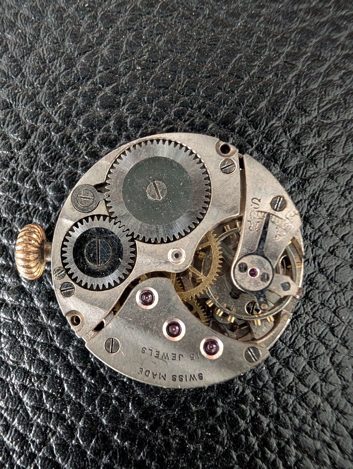 Vintage Limit III 15 Jewels Swiss Watch Movement 24mm Clean Enamel Dial Parts