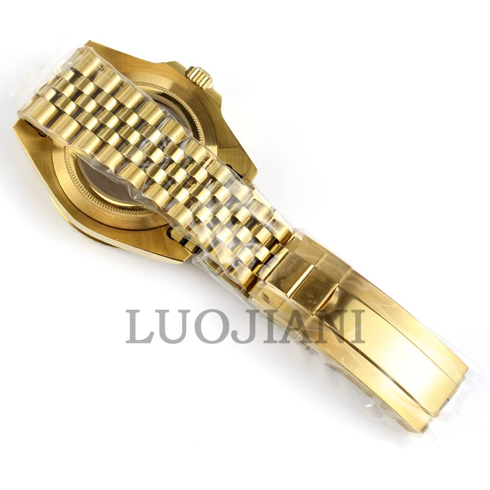40mm Jubilee Gold Watch Case Sapphire Glass Fit Yacht-Master NH34 NH35 NH36