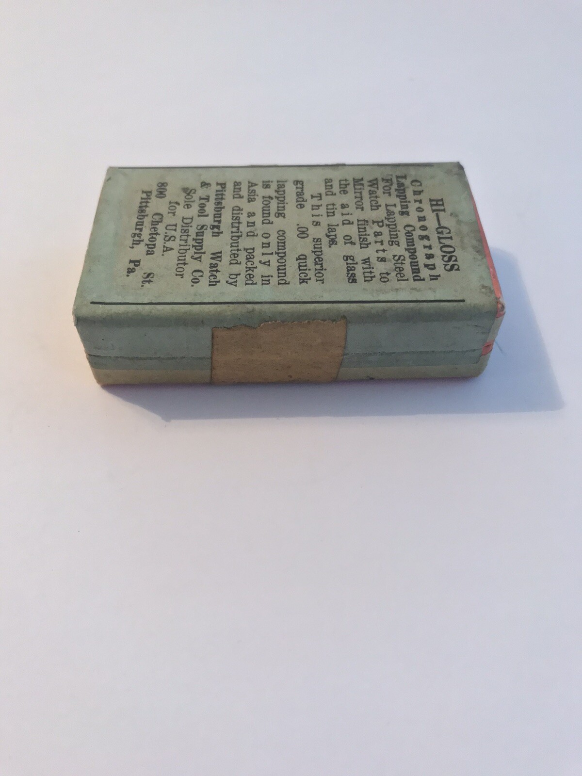 Vintage Pittsburgh Watch & Tool Co Chronograph Lapping Compound Watchmaker Box