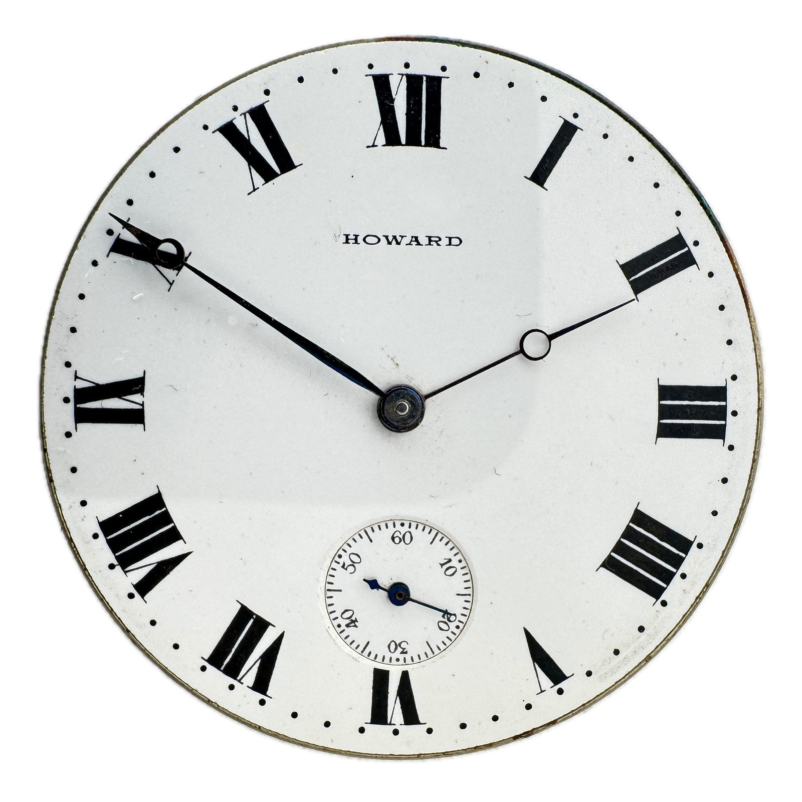 Antique 12s E. Howard & Co. Roman Enamel Dial 17J Pocket Watch Movement Series 7