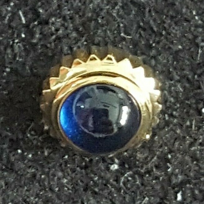 Longines Gold Plated Crown With Blue Cabochon Stone, Part Number 12-78