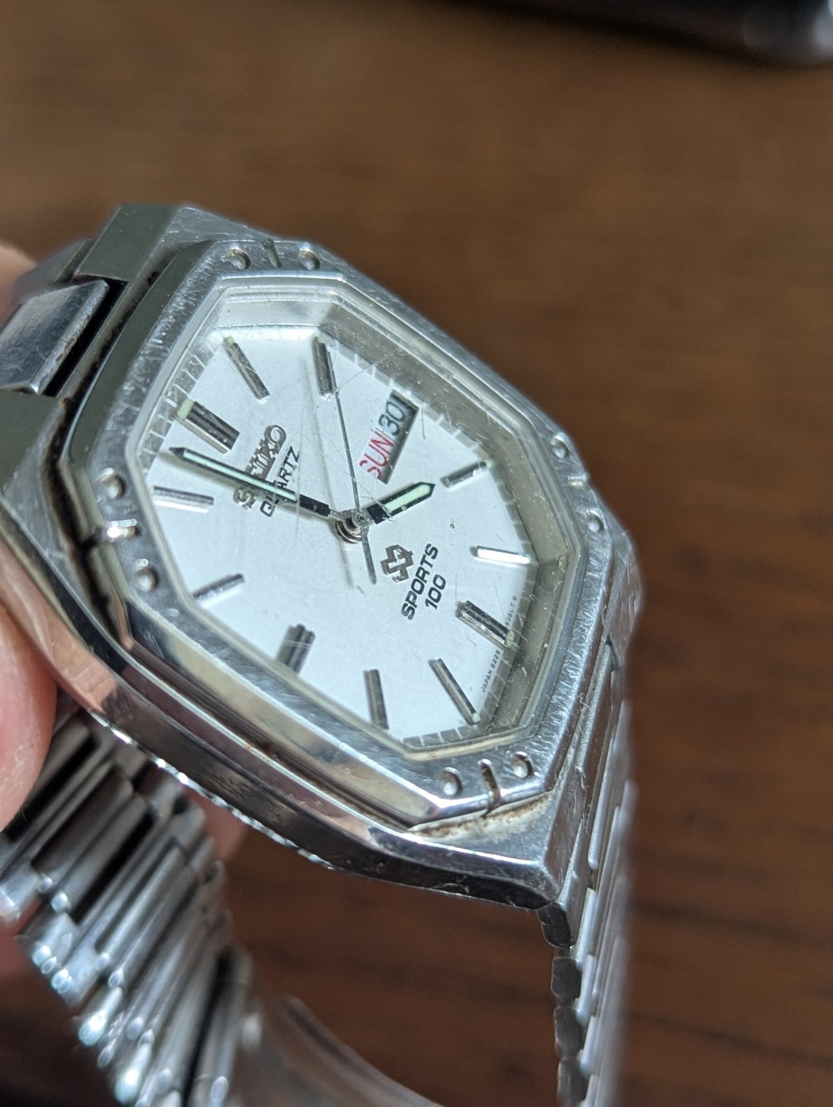 Seiko 8229-5030 Sports Watch Case/Dial/Hands for Parts / Project #S676