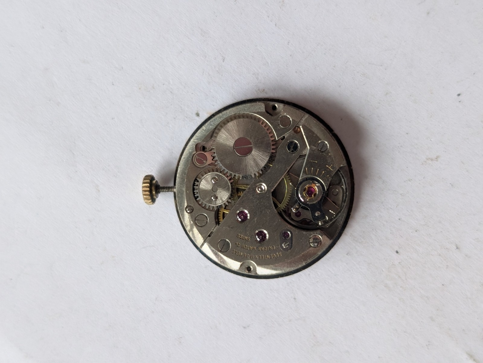Vintage Enicar/AR 982 Mechanical Watch Movement (Spares/Repairs/Good Balance)
