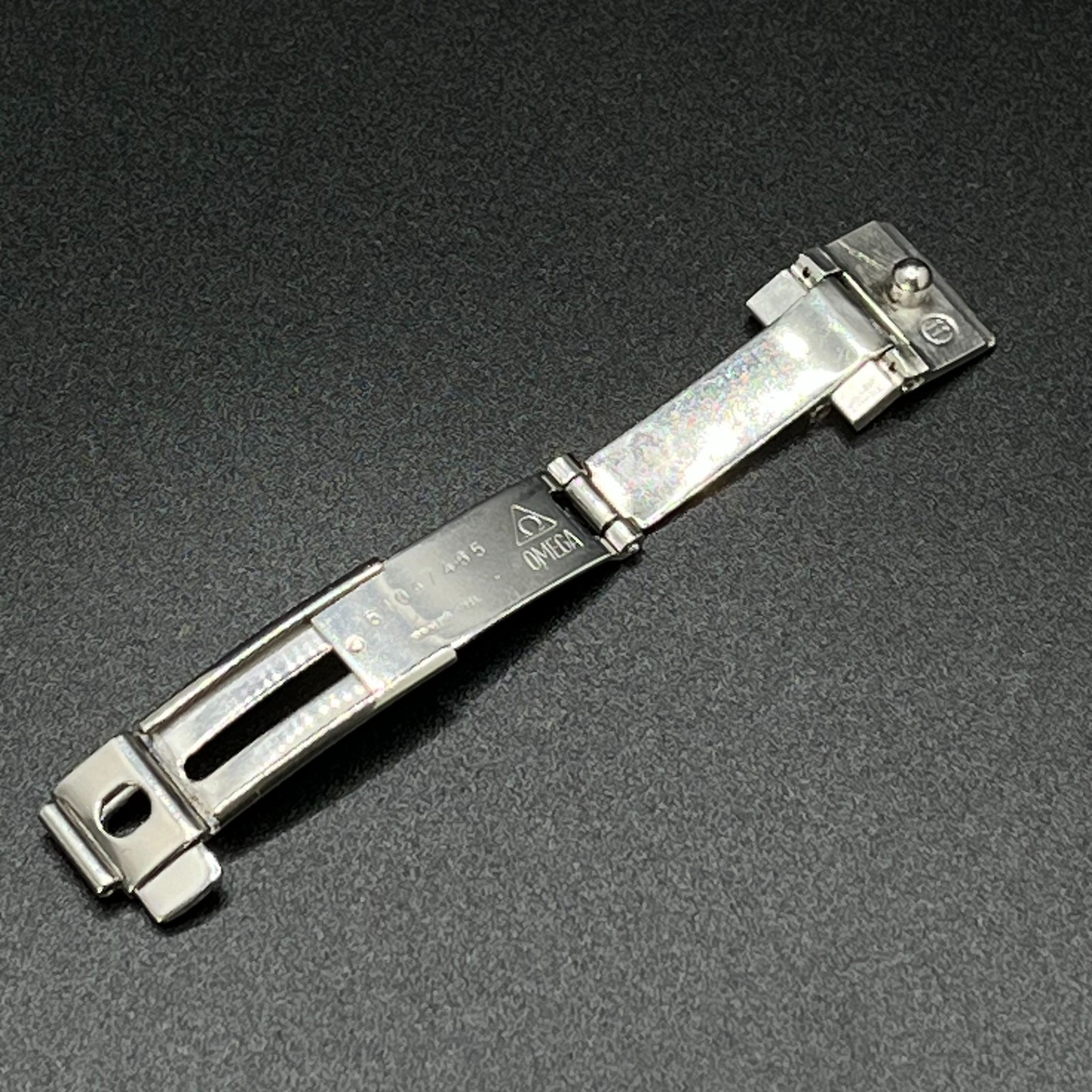 Authentic OMEGA Deployant Clasp 6104/465 Stainless Steel 18K Solid Gold Logo 12m