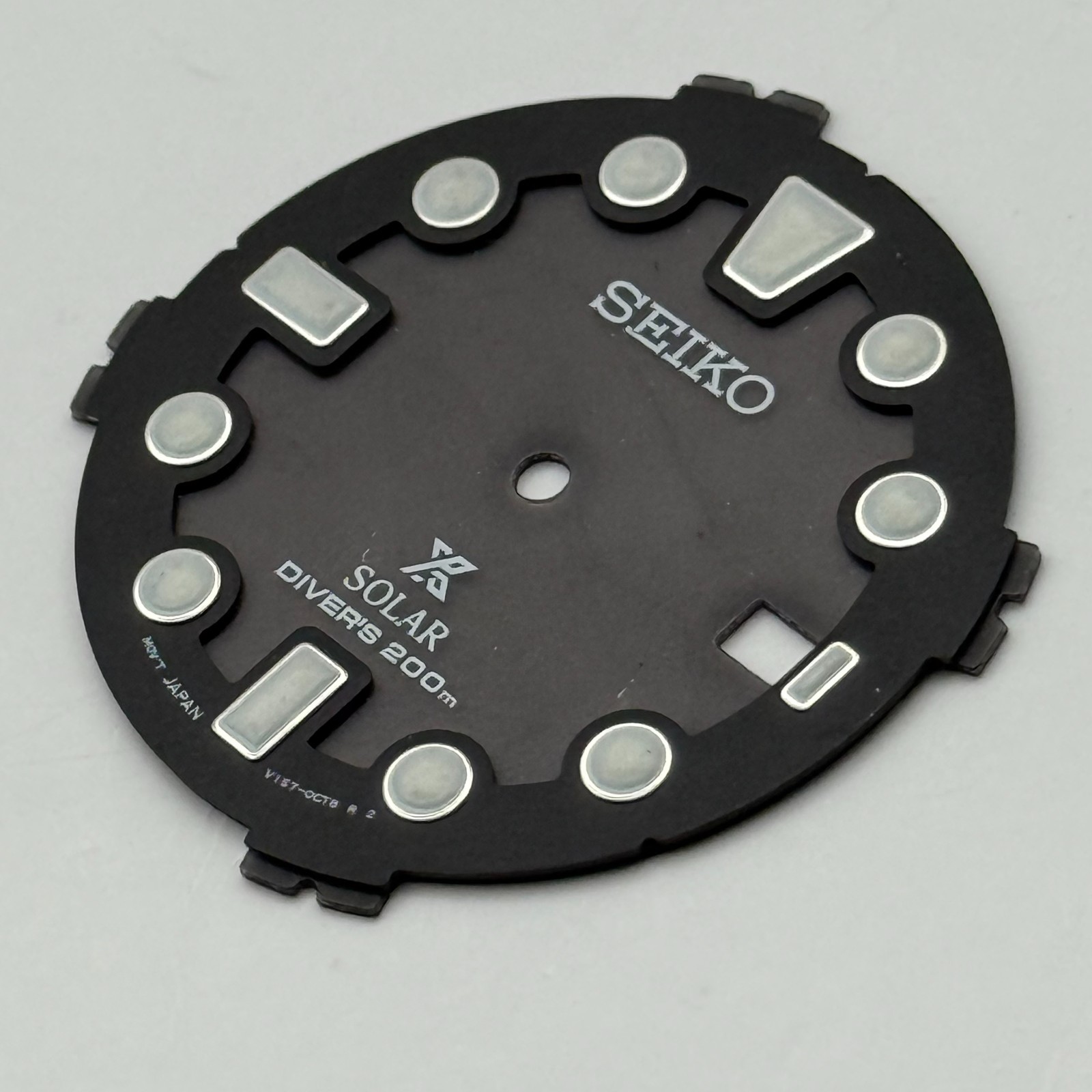 Seiko V1S7-0CT8 Watch Dial Solar Diver’s 200M Black Spare Parts Repair 29.6mm