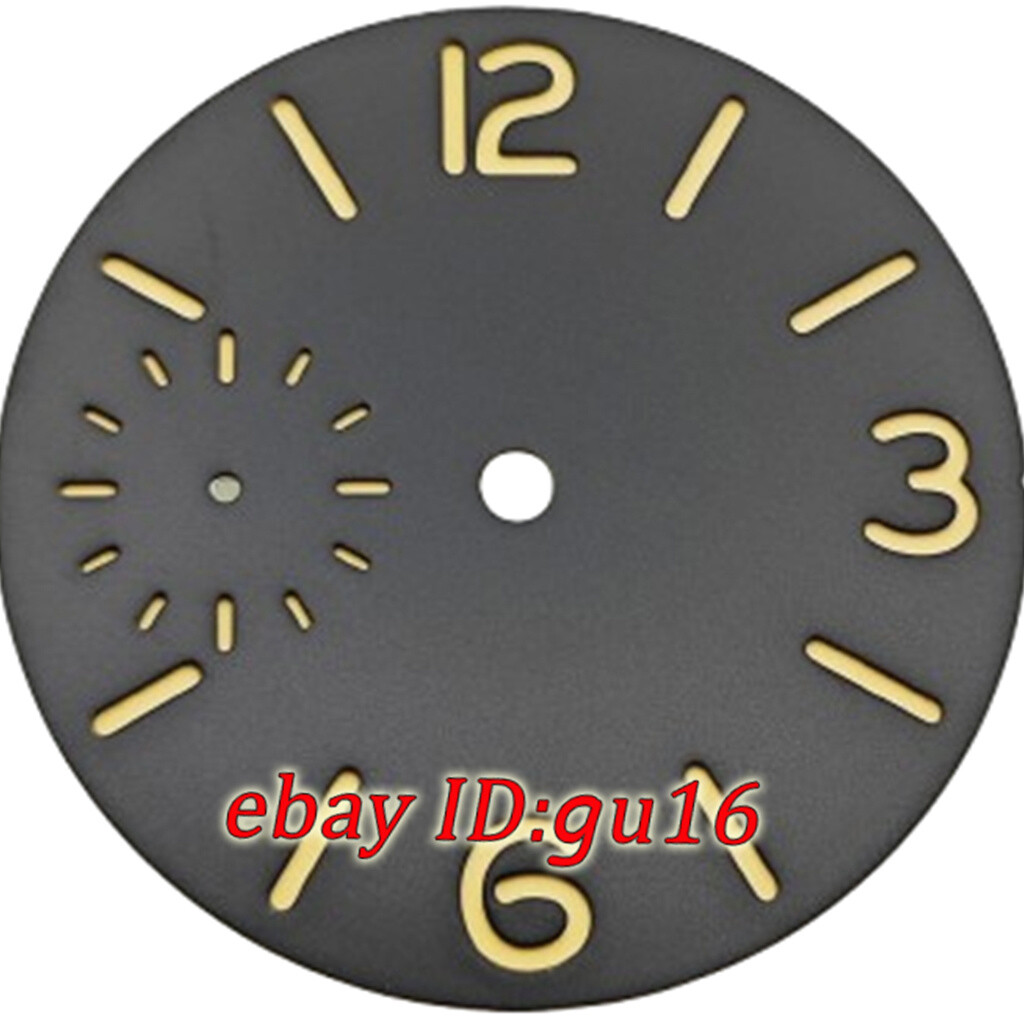 37mm black/green/black watch dial with green luminous fit ETA 6497 seagull st36
