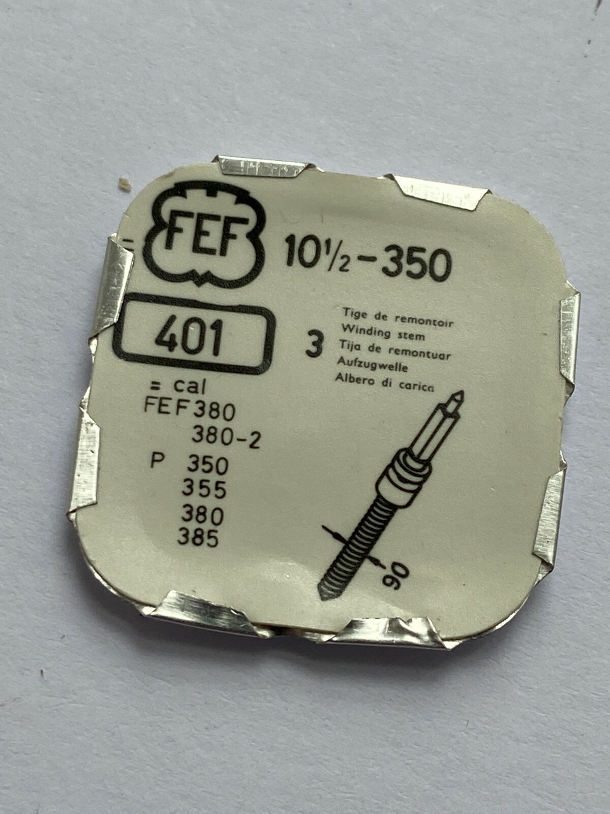 NOS Watch winding stems FEF CAL 10.1/2 380 380-2 350 NEW OLD STOCK PARTS SWISS