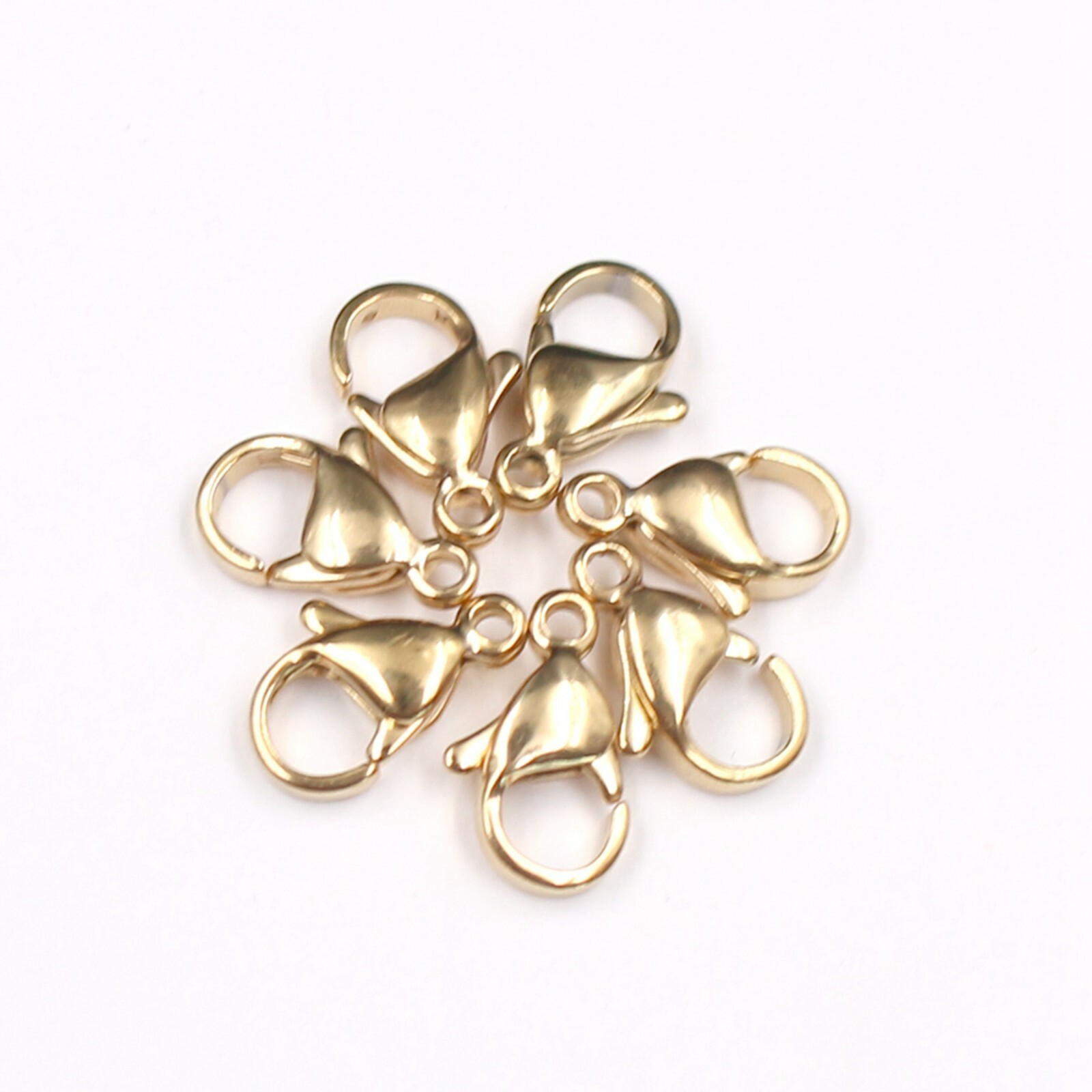 HOT Polished Stainless Steel Lobster Clasps Trigger Claw Fastening gold tone