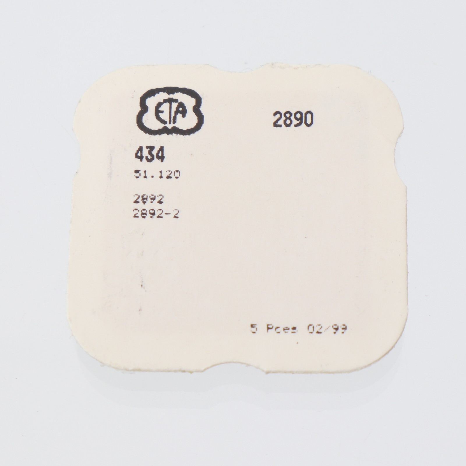Genuine ETA 2890, 2892 Click (5 pieces) Watch Part #434 NOS 51.120 (G5D13)