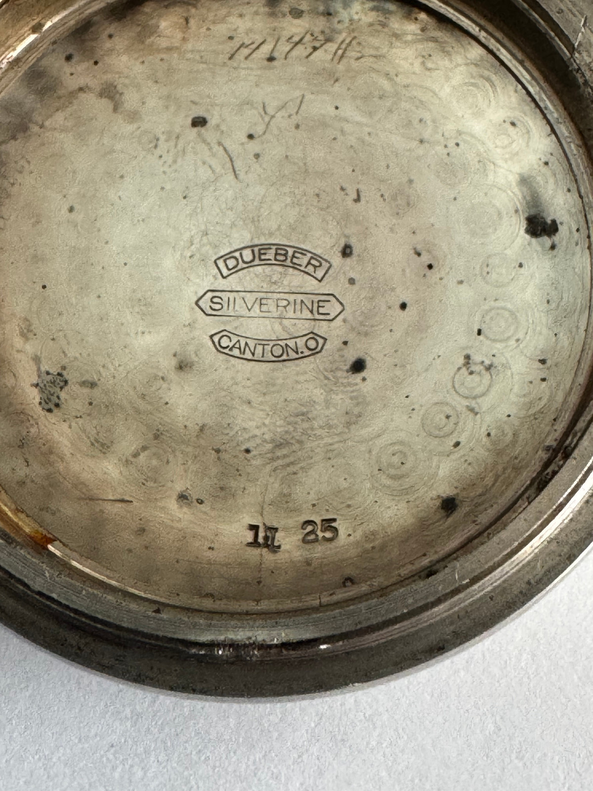 VINTAGE 18 SIZE DUEBER SILVERINE SWING OUT POCKET WATCH CASE LEVER SET ONLY