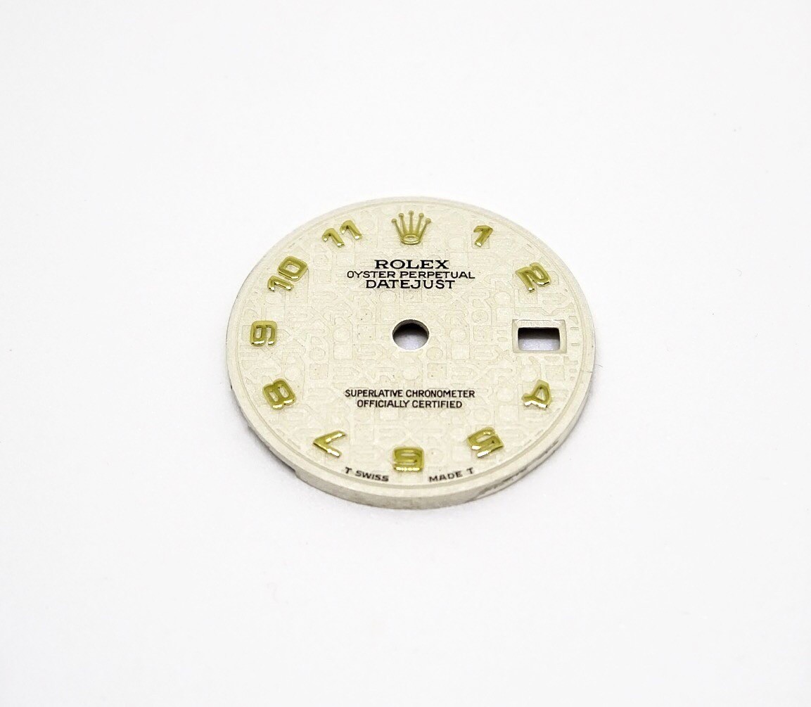 Lady Rolex White Jubilee 18K Oyster Perpetual Datejust Watch Dial