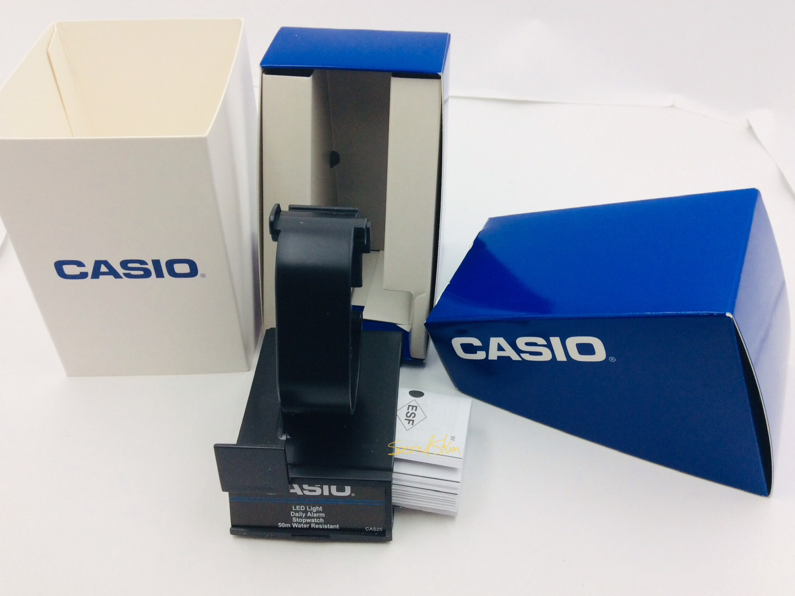 Lot 50 New Casio Display Watch Box-Blue Gift Box Watch Cradle Inst.Manul BOX
