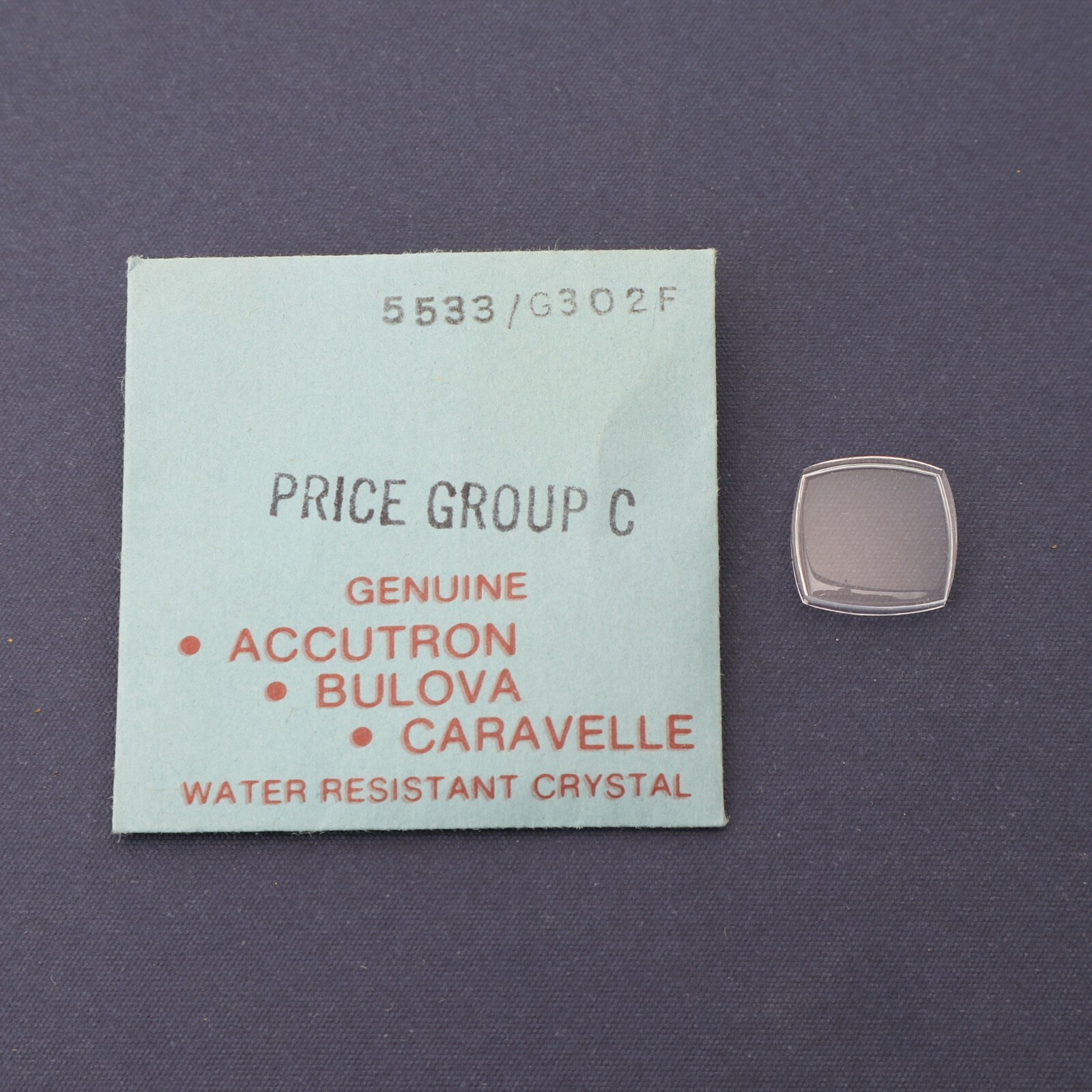 Original Genuine Bulova 5533/G302F Crystal Watch Part Watchmakers NOS (C1D30)