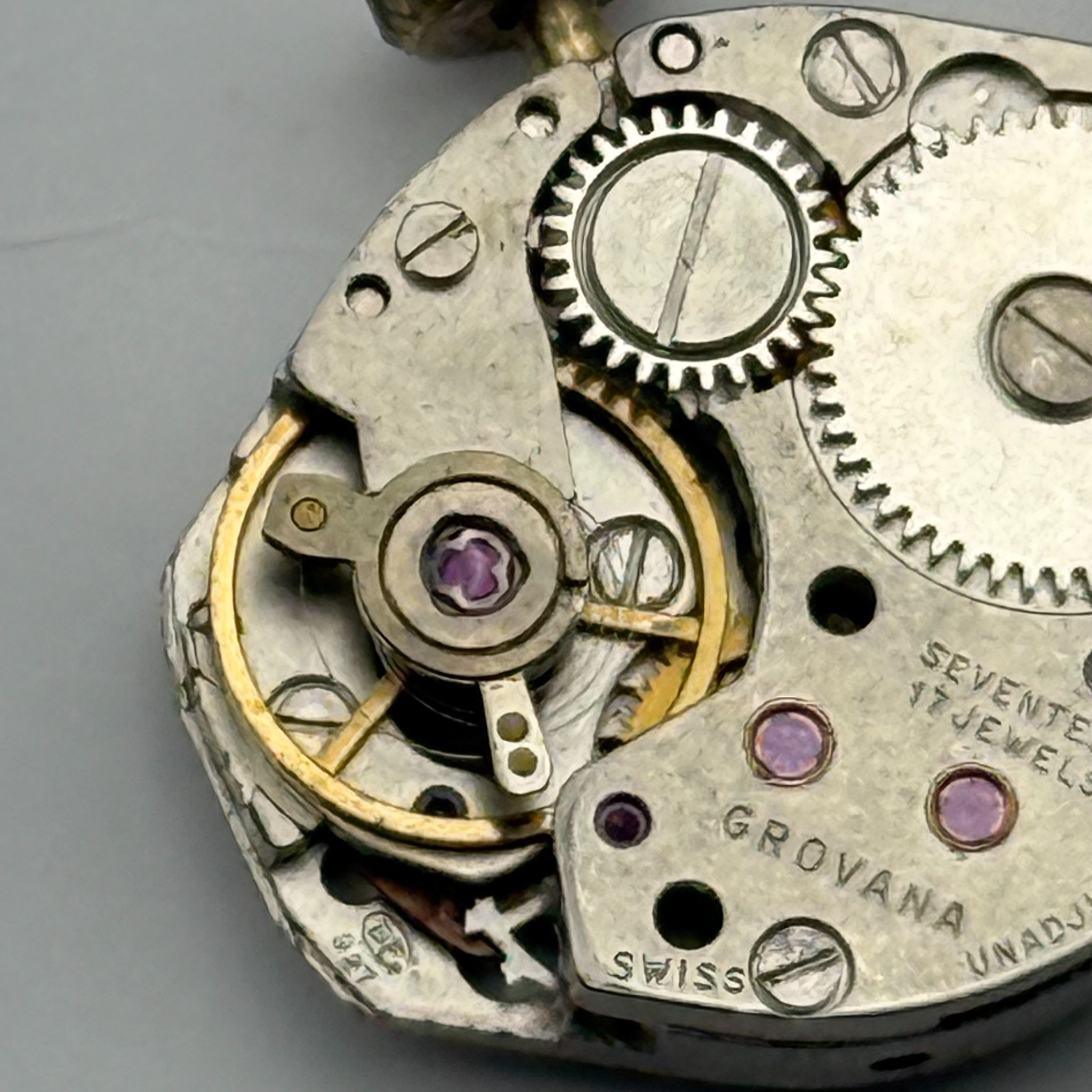 BFG 927 Watch Movement Grovana 17 Jewels Swiss Manual Wind Parts Repair 15.2mm