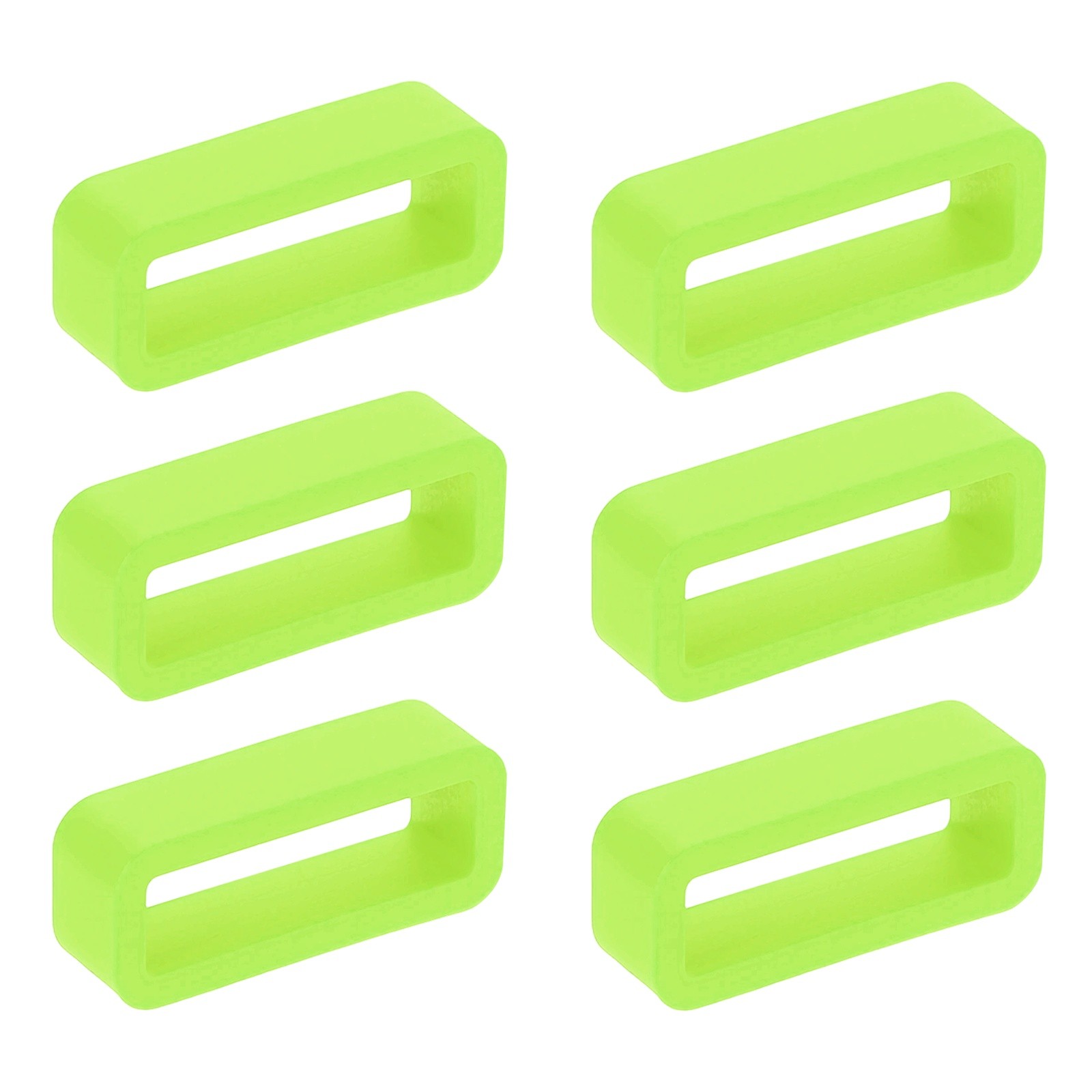 6pcs 14mm Green Watch Band Loop Silicone Watch Strap Retainer Loop for Watch