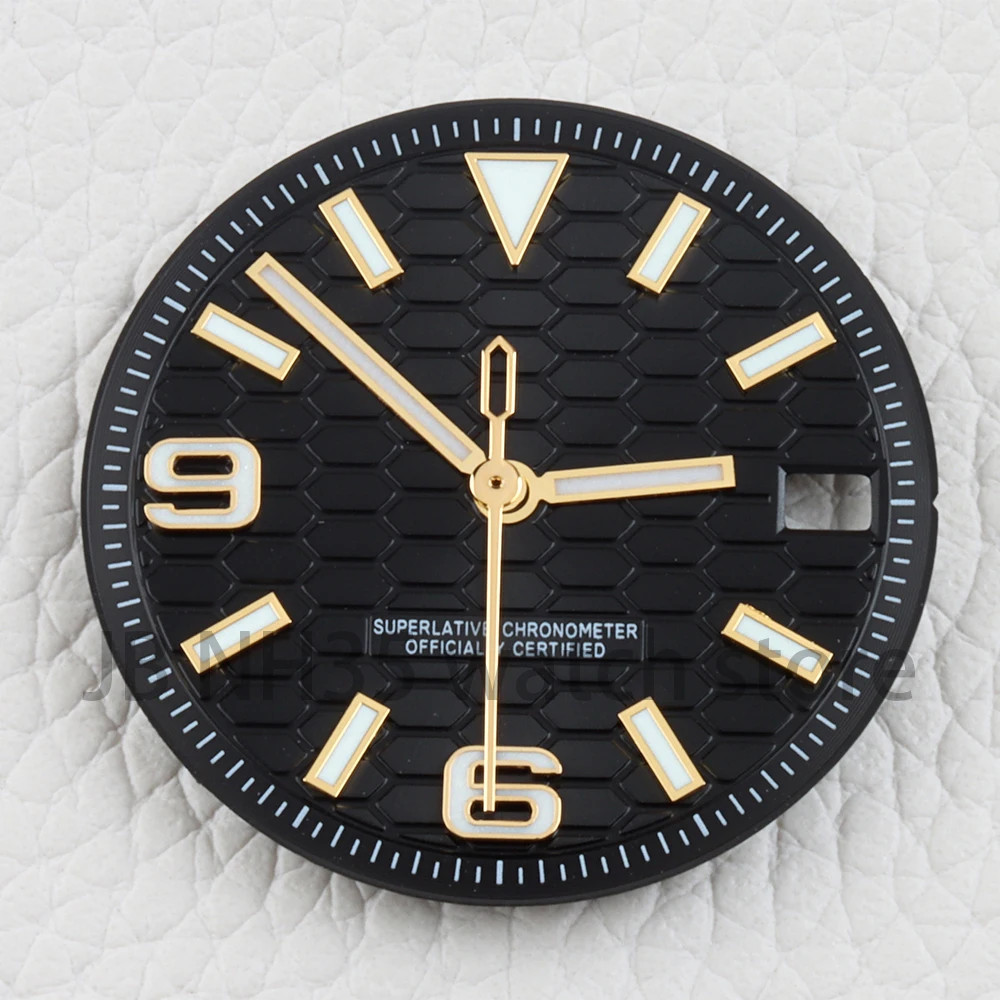 NH35 Watch Dial and Hands Blue Luminous 28.5Mm Watch Face for NH35 NH36 Movement