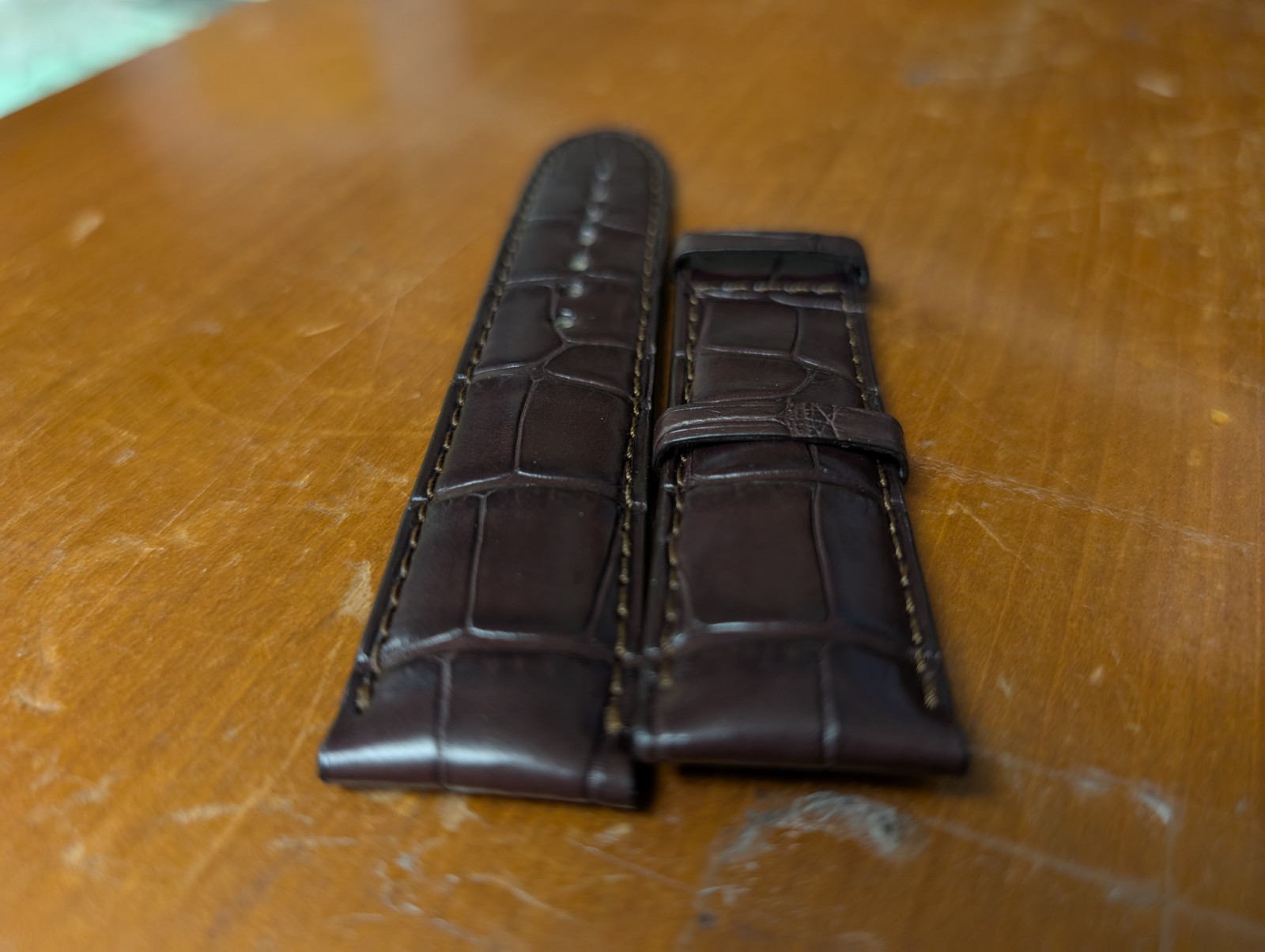 Genuine Montblanc Dark Brown alligator, 22/20mm, lightly padded