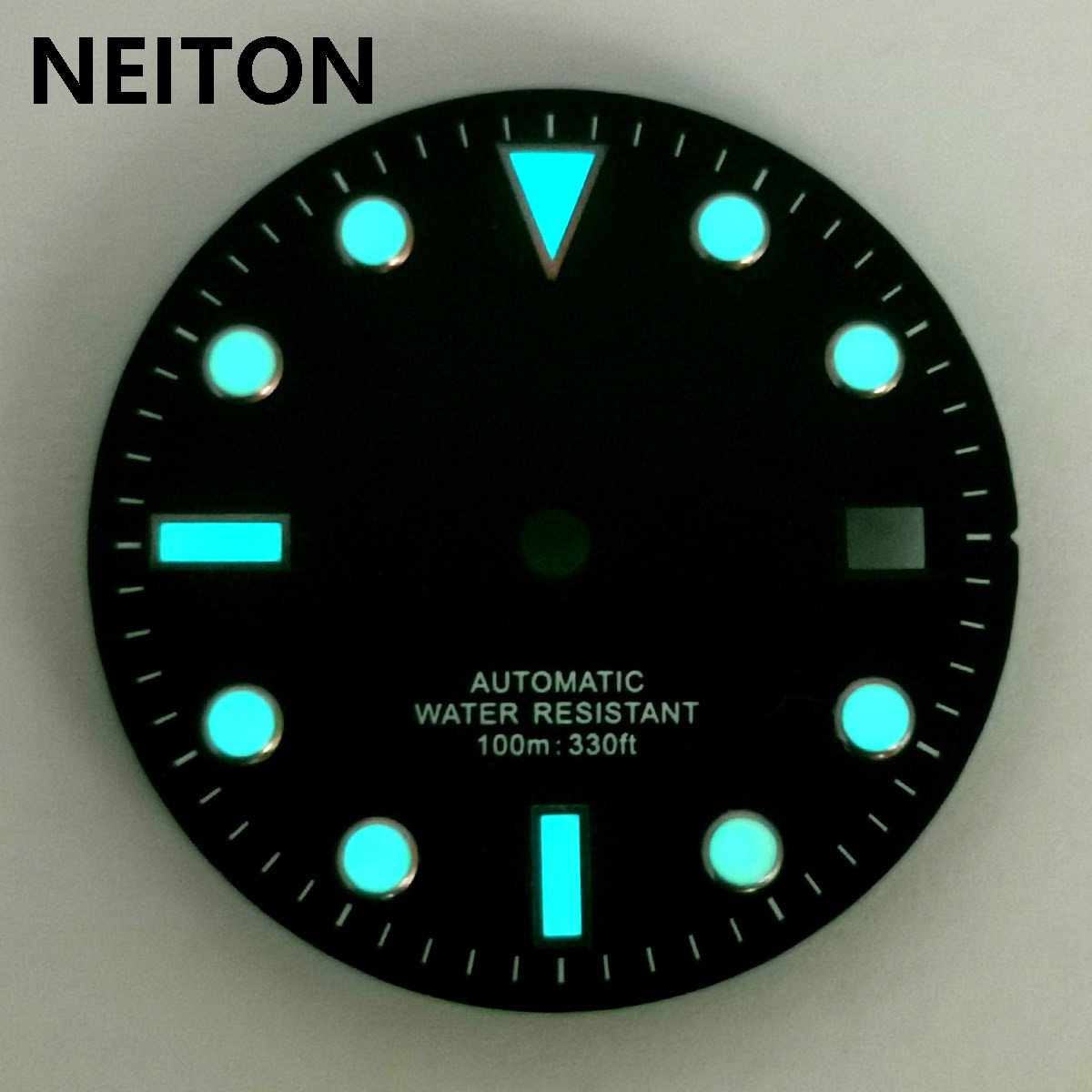28.5mm Diver Watch Dial Blue Green Lume For NH35 ETA2824 8215 2836 Movement