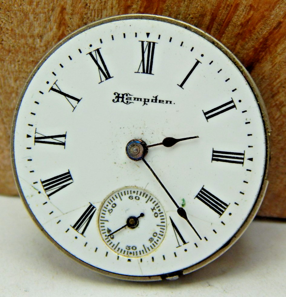 Antique 1911 Hampden Molly Stark size 3/0 7 jewel hunting pocket watch movement