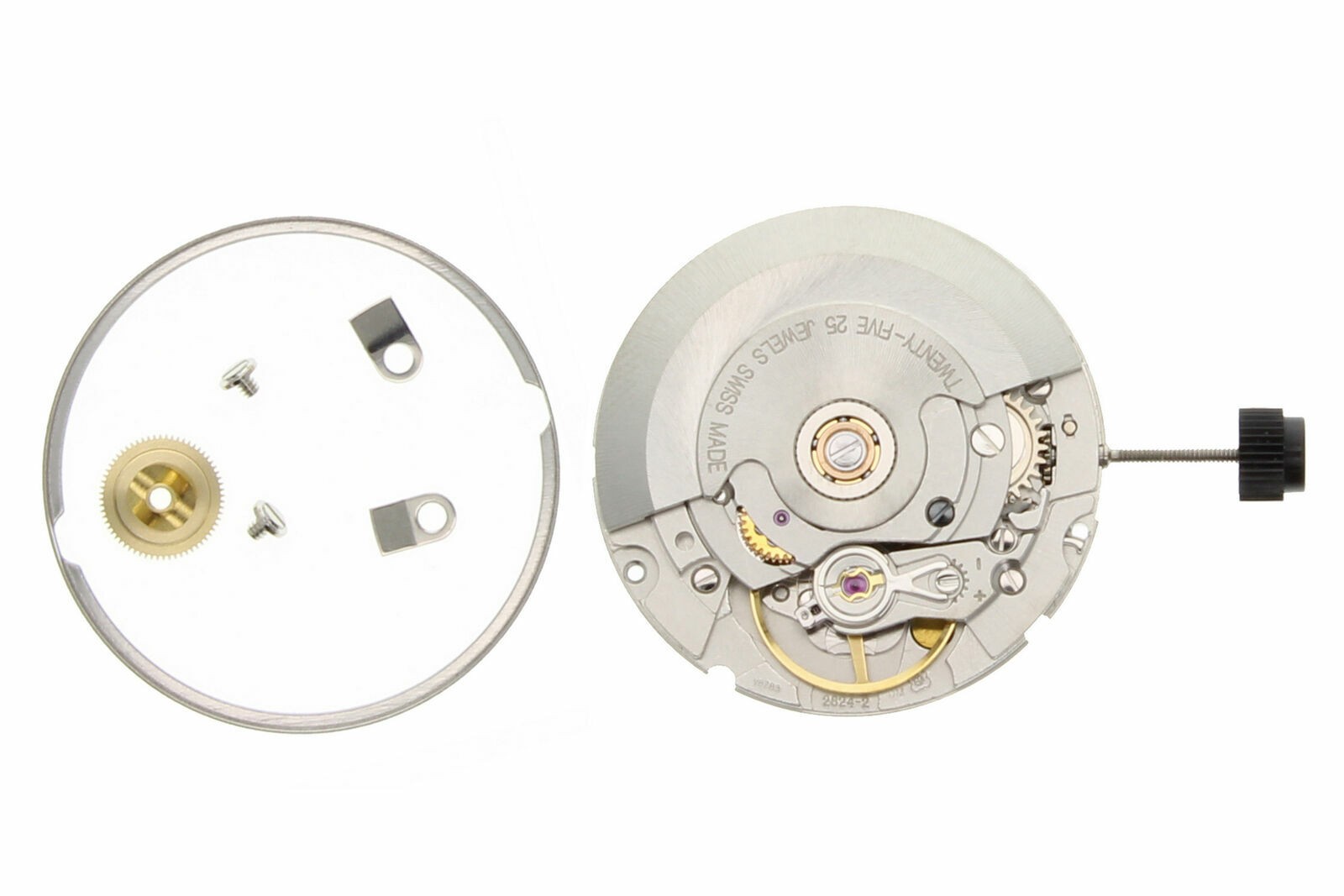 GENUINE ETA 2824-2 NEW WATCH MOVEMENT 25 JEWEL DATE 3 AUTO NICKEL SWISS MADE