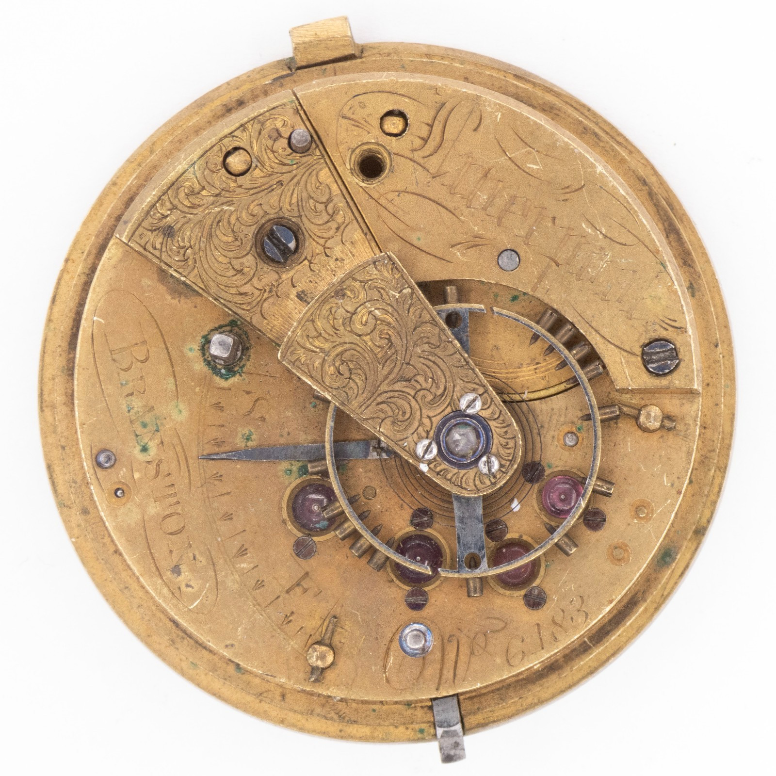 Branston 45.1 x 13.7 mm Key Wind Fusee Antique Pocket Watch Movement