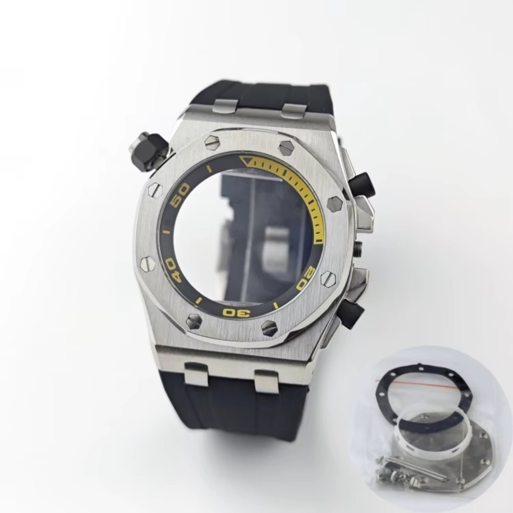 42Mm VK64 Octagonal Watch Case Fit 30Mm Dial 4Crwon Chapter Ring Sapphire for Qu