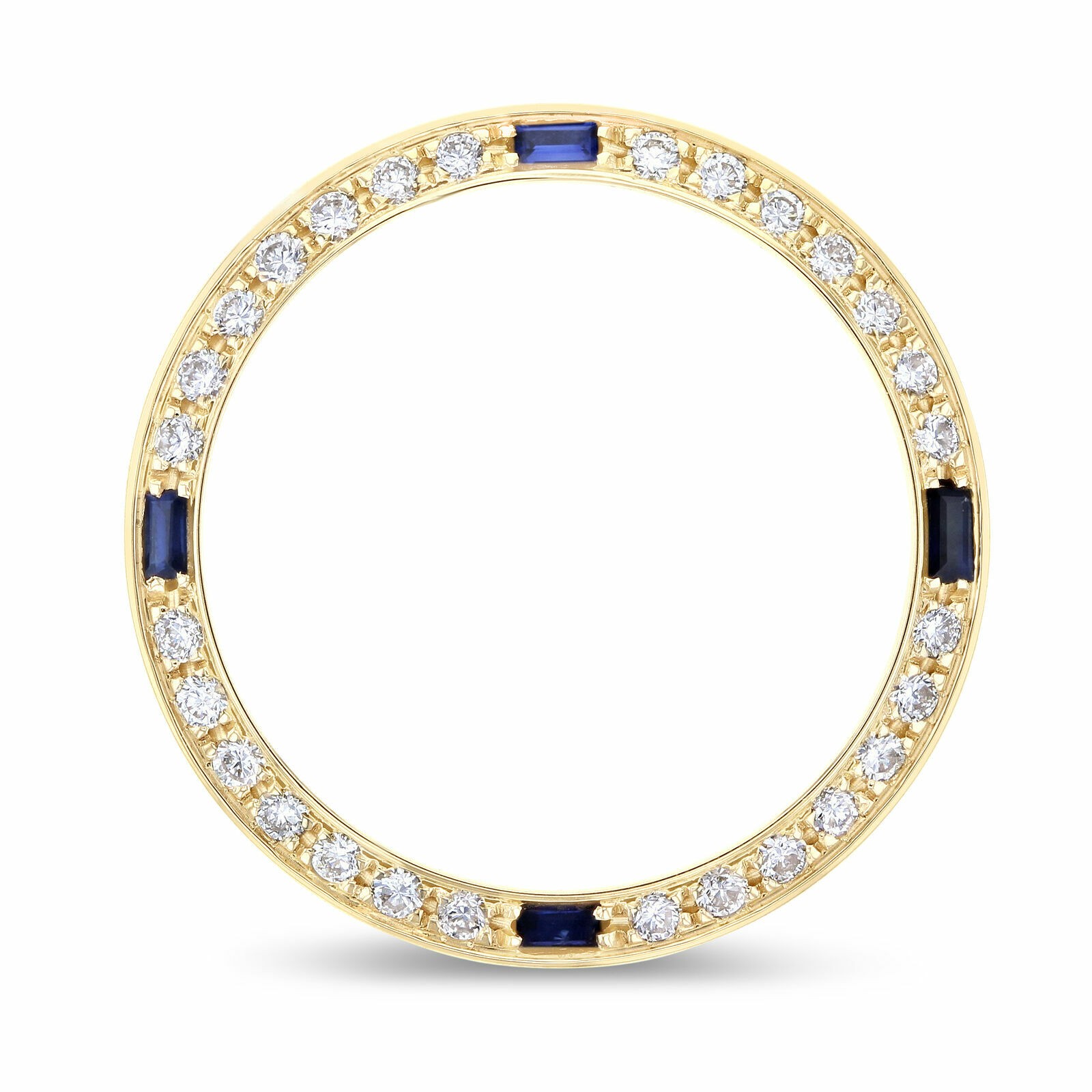 .70CT NATURAL DIAMOND BEZEL WITH SAPPHIRES IN 18KY FOR ROLEX 26MM DATEJUST