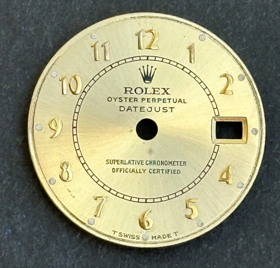 Vintage Rolex Oyster Perpertual Datejust Watch Boiler Gauge Dial 26mm Case