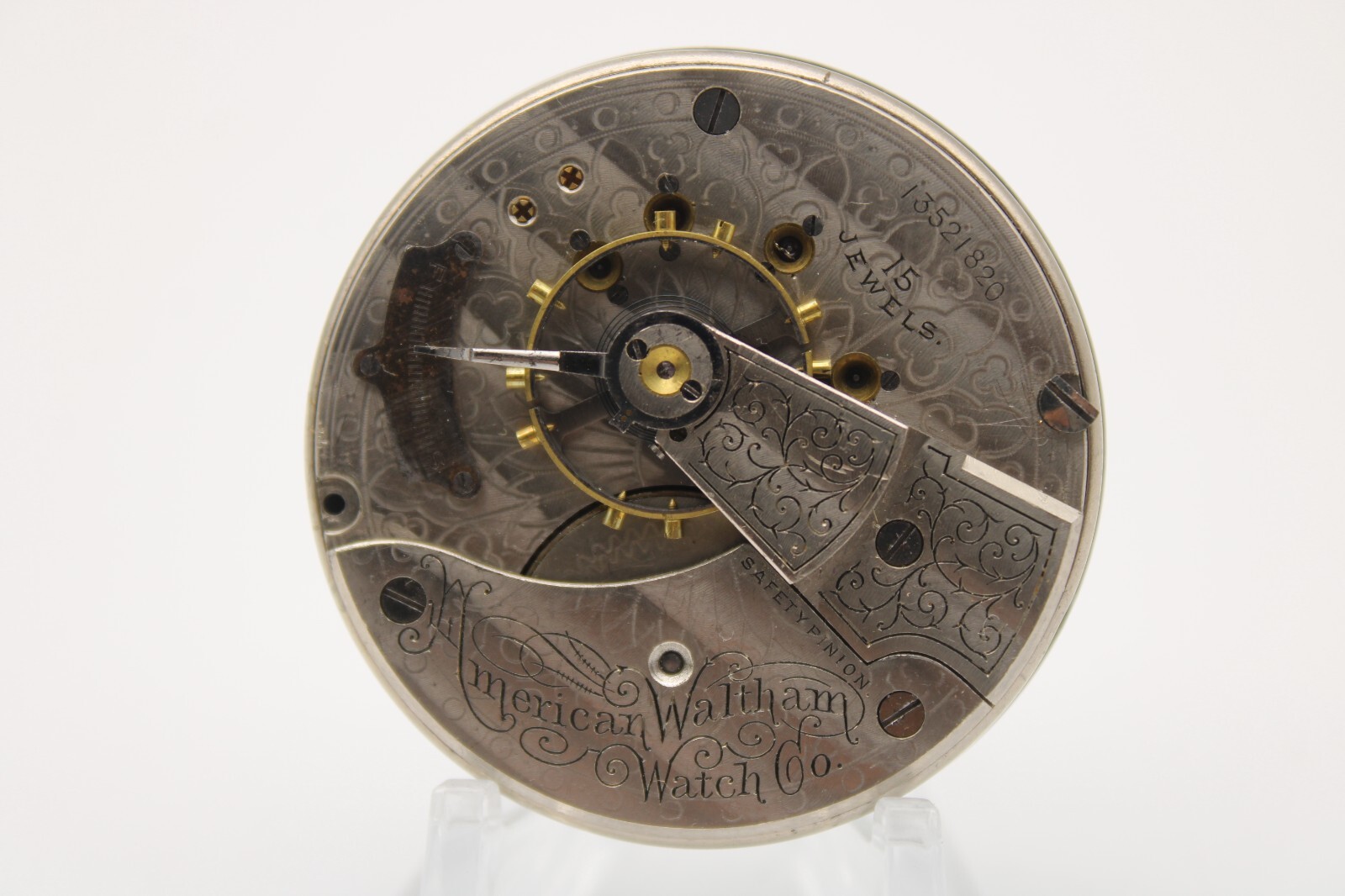 1904 WALTHAM POCKET WATCH MOVEMENT 13521820 GRADE 820 18s 15j (ON3)