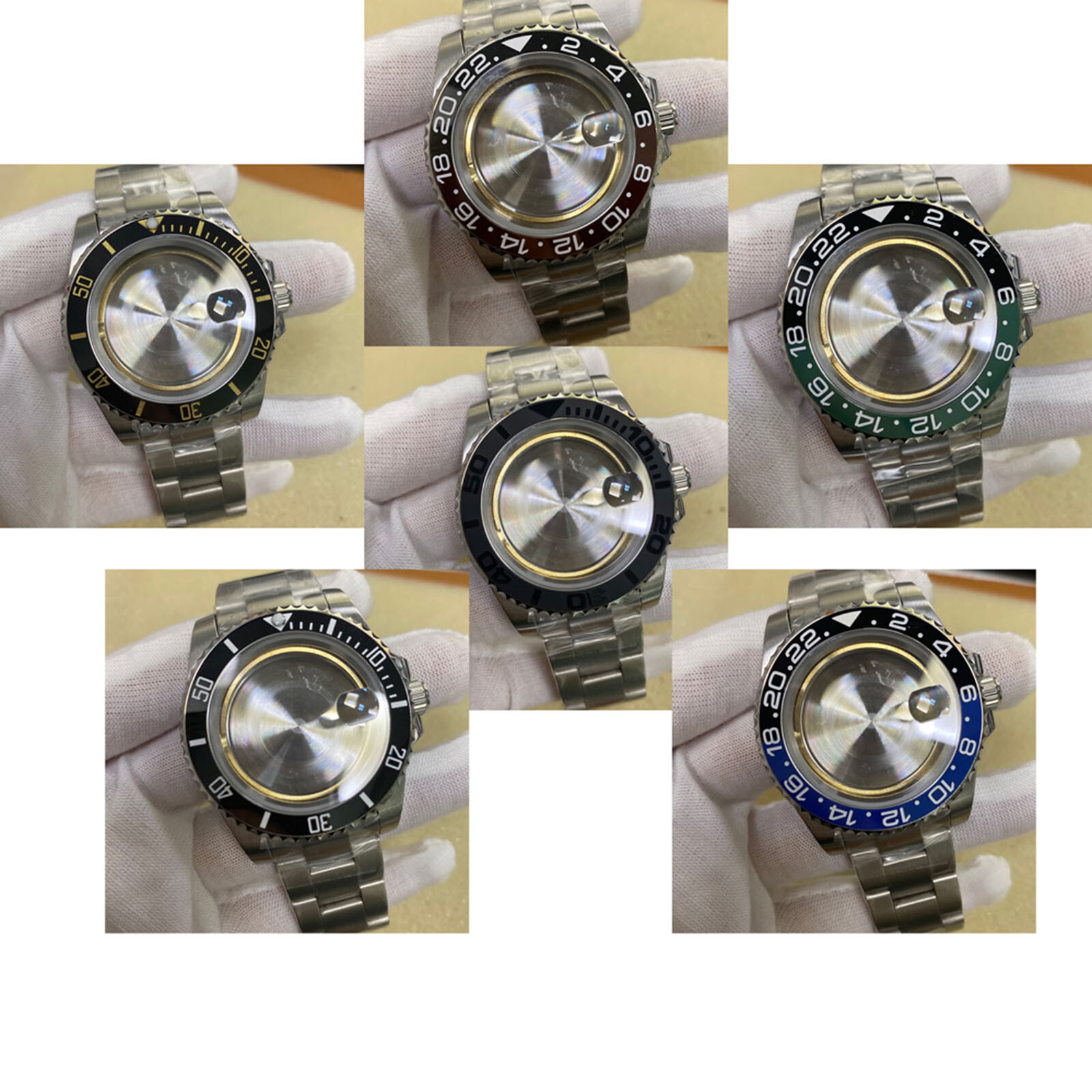 40MM Stainless Steel Bezel Watch Case w/ Band Strap for ETA 2836 Watch Movement