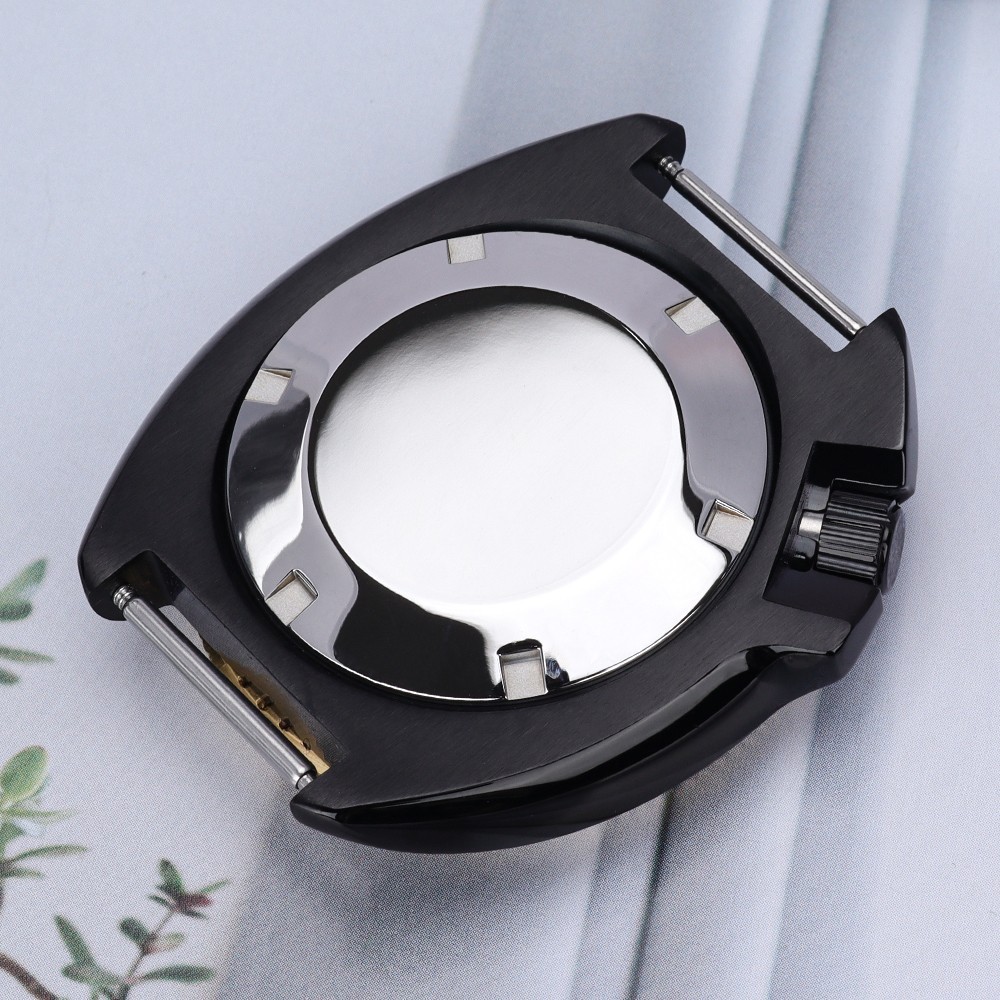 PVD Steel 44mm Watch Cases Modify turtle Mod Sapphire 10ATM For Seiko NH35 NH36